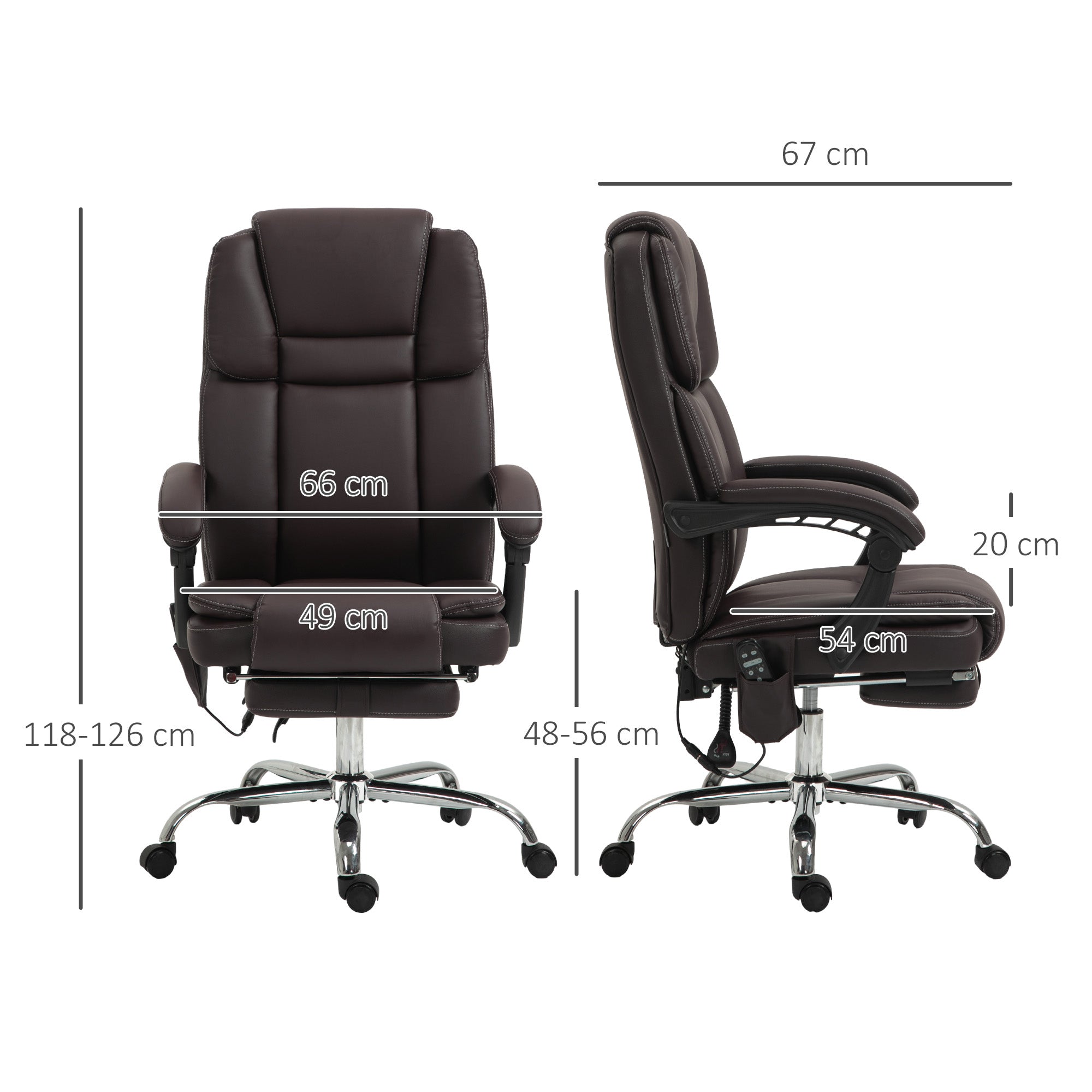 Vinsetto Six Point Vibrating Massage Office Chair - Dark Brown - North Peak Garden Furniture