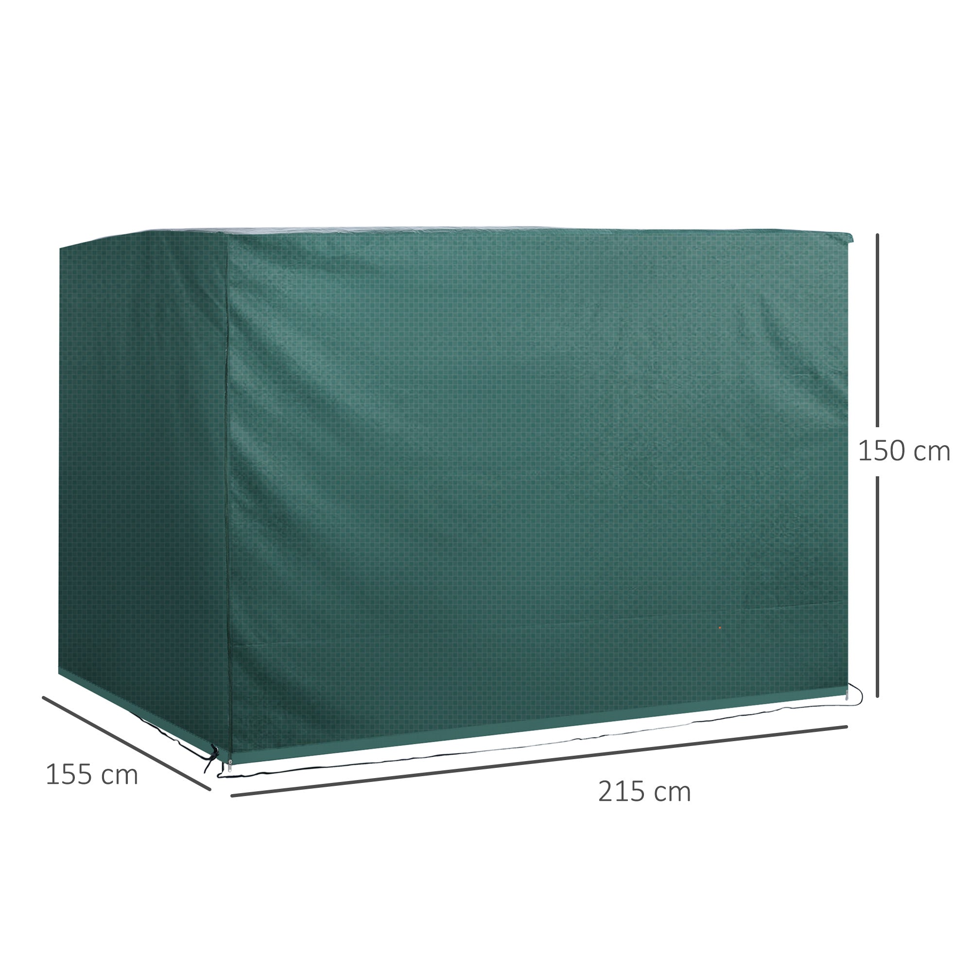 Outsunny Patio 3 Seater Swing Chair Bench Cover Outdoor Garden Furniture Rain Protection Cover Protector Waterproof Anti-UV, 215L x 155W x 150Hcm, Dark Green - North Peak Garden Furniture