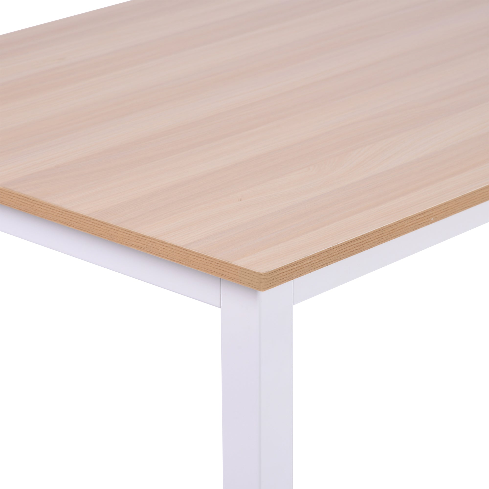 HOMCOM Computer Desk, Writing Table, 120 x 60 x 76cm Workstation for Home Office, Study with Metal Frame, Simple Assembly, White - North Peak Garden Furniture