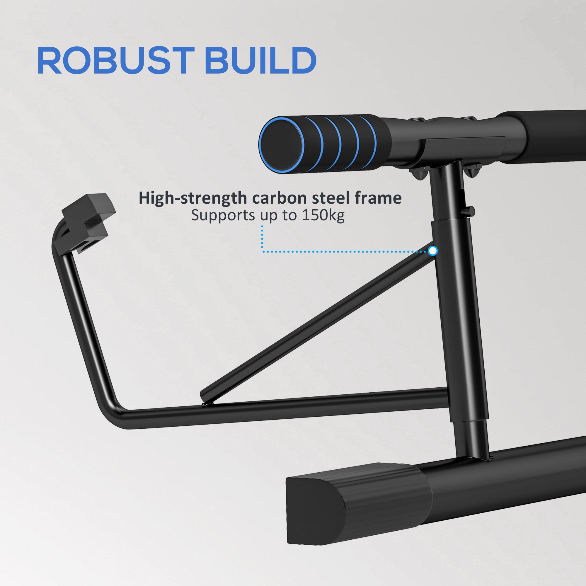 SPORTNOW Pull-Up Bar Doorway with Resistance Bands, No Drilling Chin-Up Bar Push Up Stand with Padded Handles for Home Gym Exercise - North Peak Garden Furniture