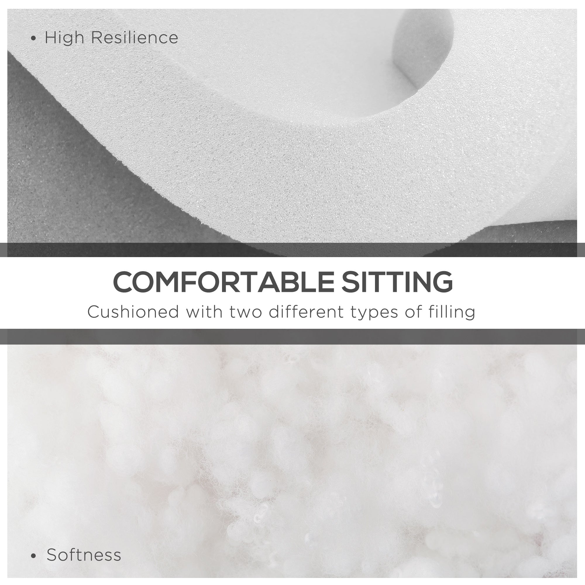 Outsunny Set of 4 Garden Seat Cushion with Ties, 42 x 42cm Replacement Dining Chair Seat Pad, Cream White - North Peak Garden Furniture