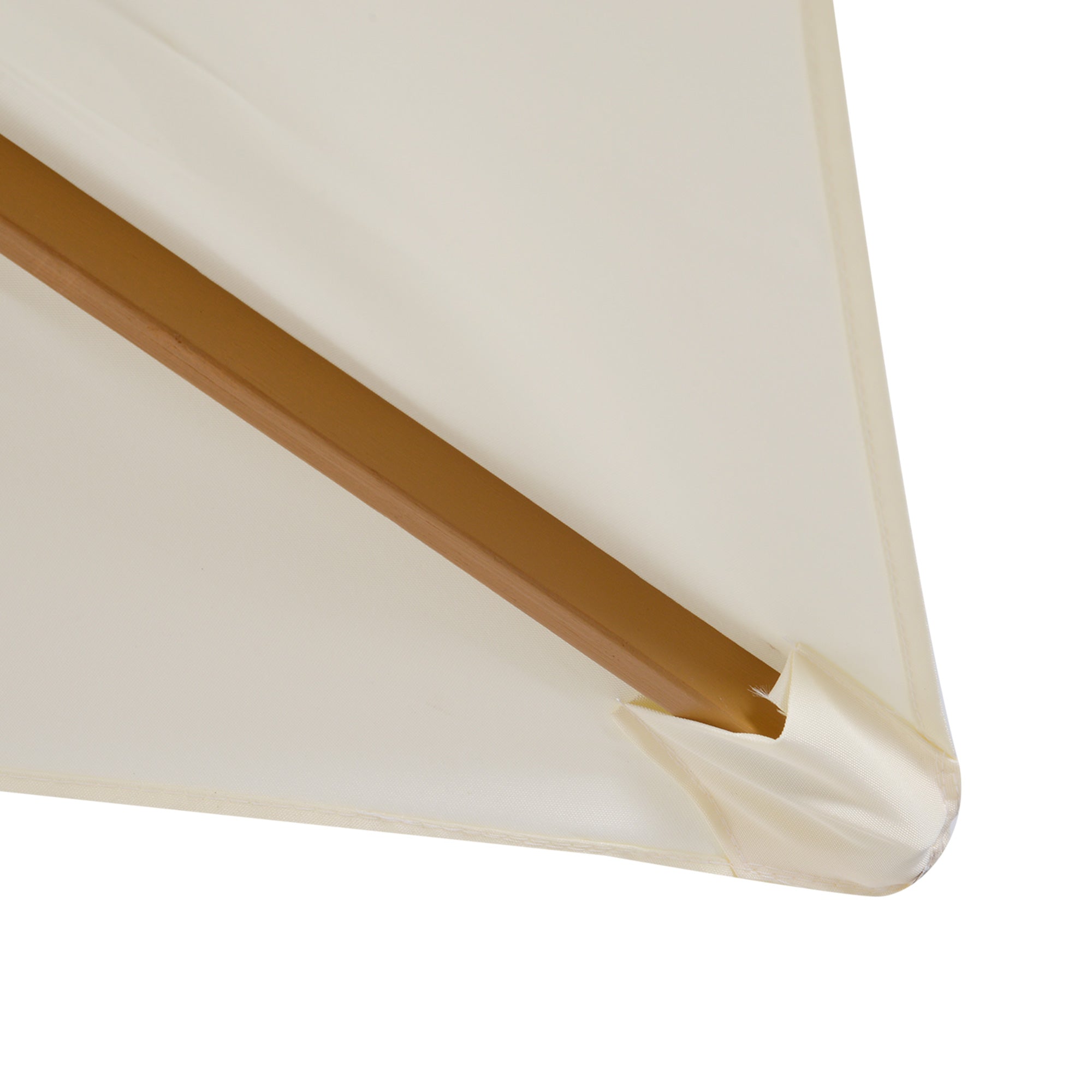 Outsunny 2 x 3m Wooden Garden Parasol Umbrella Outdoor Sun Shade Canopy, Cream White - North Peak Garden Furniture