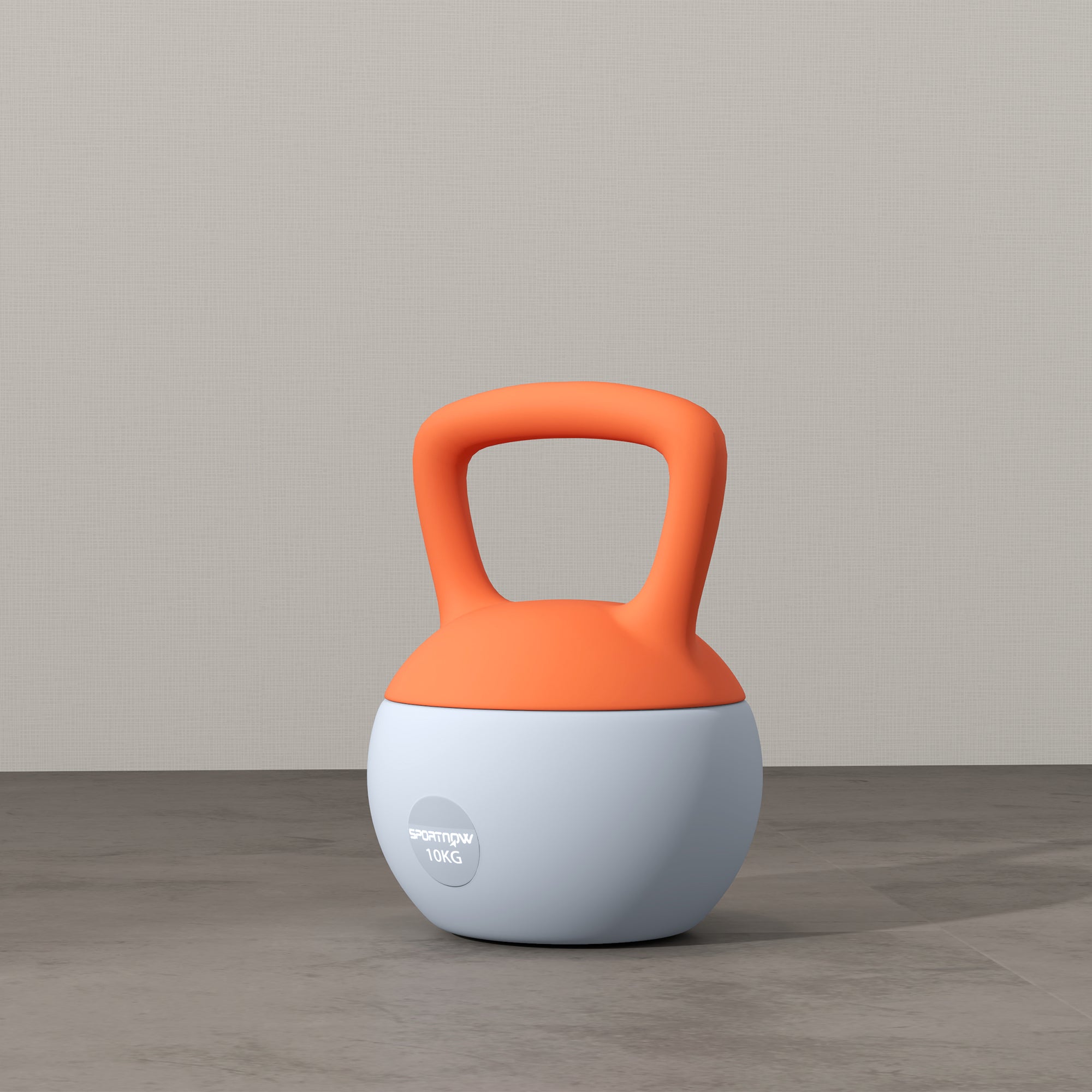 SPORTNOW Soft Kettlebell, 10kg Kettle Bell with Non-Slip Handle for Home Gym Weight Lifting and Strength Training, Orange and Grey - North Peak Garden Furniture