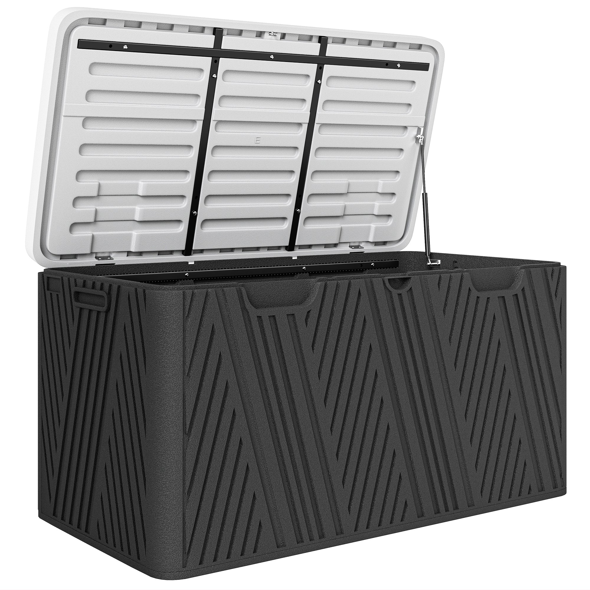 Outsunny 380L Waterproof Outdoor Storage Box, with Lockable Lid - Black - North Peak Garden Furniture
