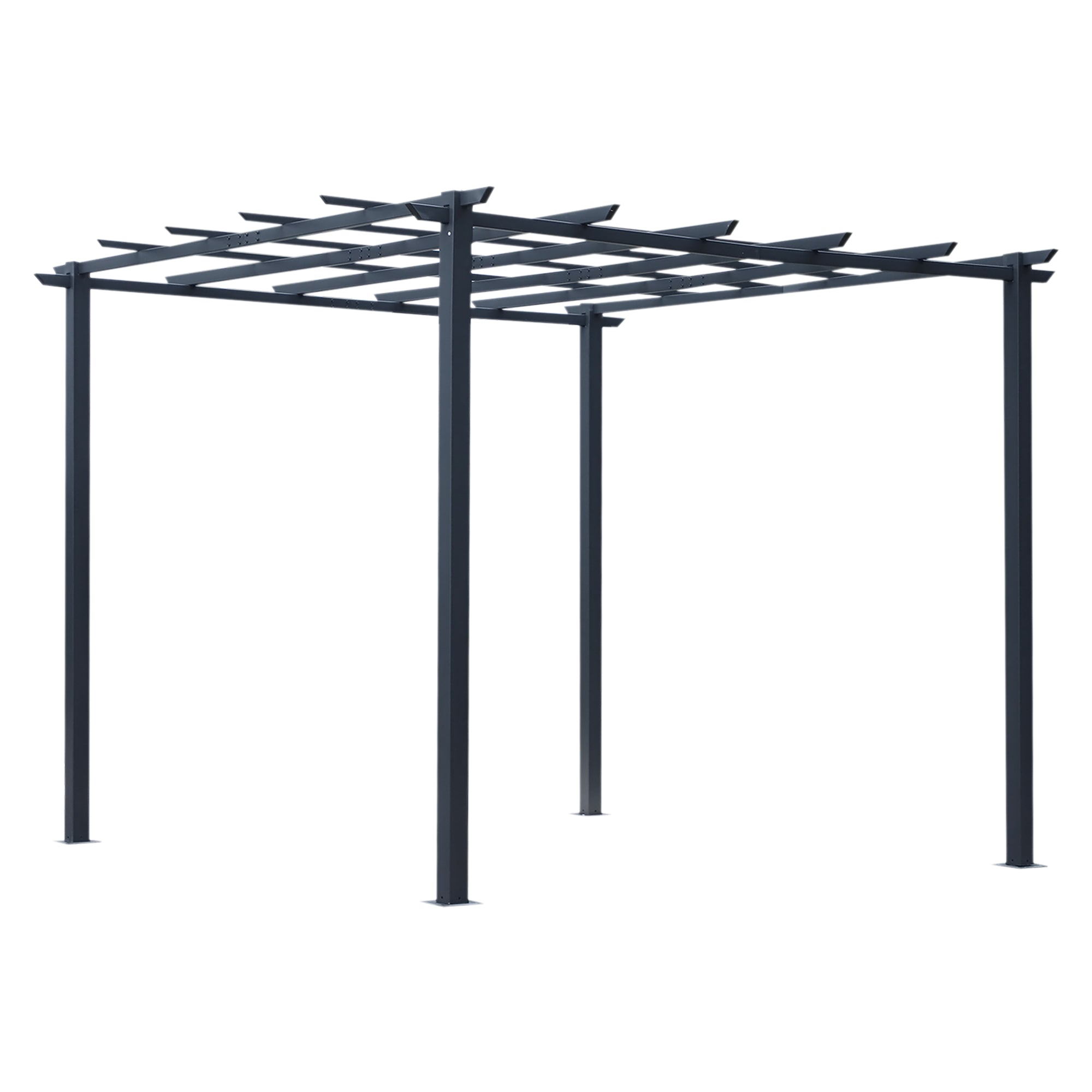 Outsunny 3 x 3 Meter Metal Pergola Garden Gazebo Grape Trellis for Climbing Plants Outdoor Sun Shelter Arbours - North Peak Garden Furniture