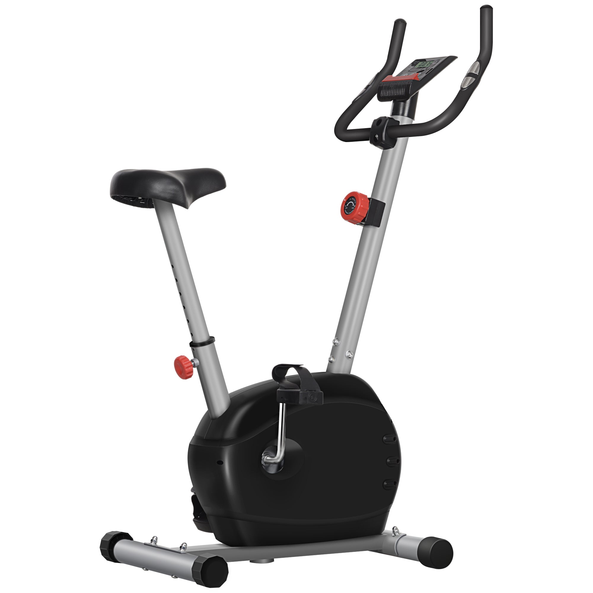 SPORTNOW Quiet Exercise Bike with 8-Level Magnetic Resistance and Heart Rate Sensor, for Home Gym, Grey and black - North Peak Garden Furniture