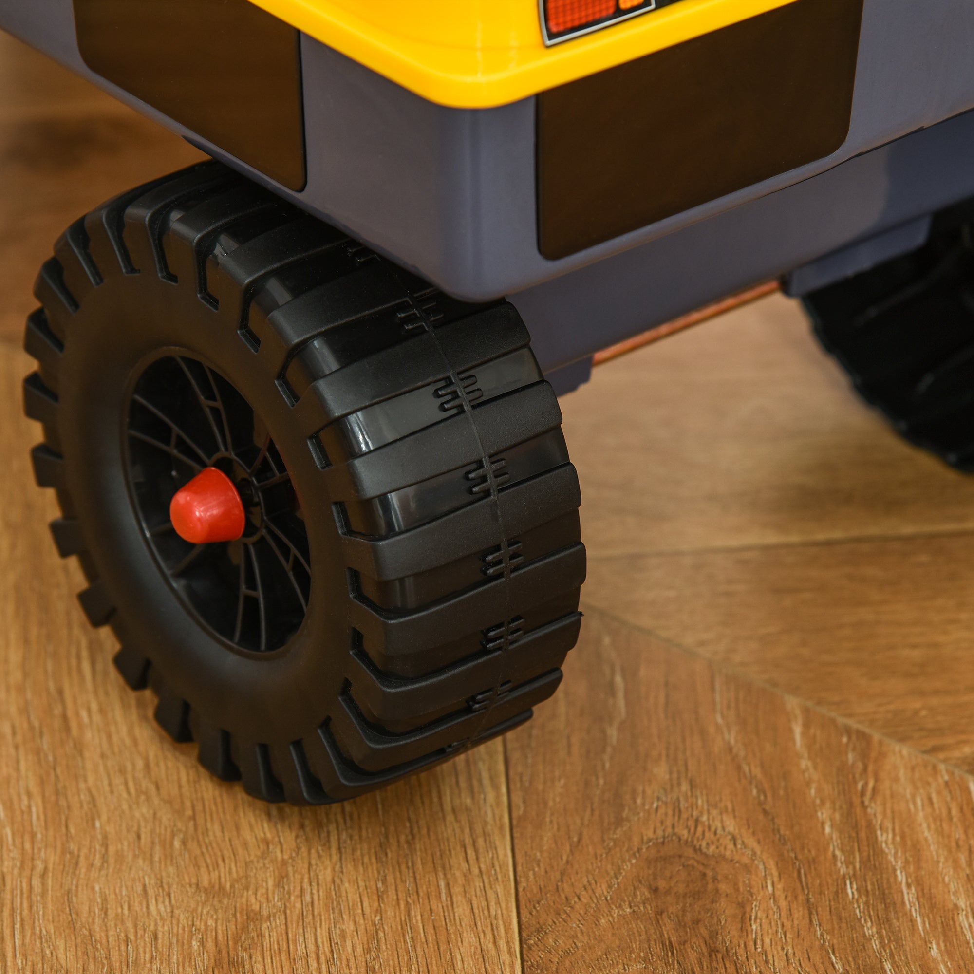 HOMCOM 2 in 1 Ride on Excavator Digger No Power Detachable Digging Bucket and Grab Bucket Music Light for 2-3 Years Old - North Peak Garden Furniture