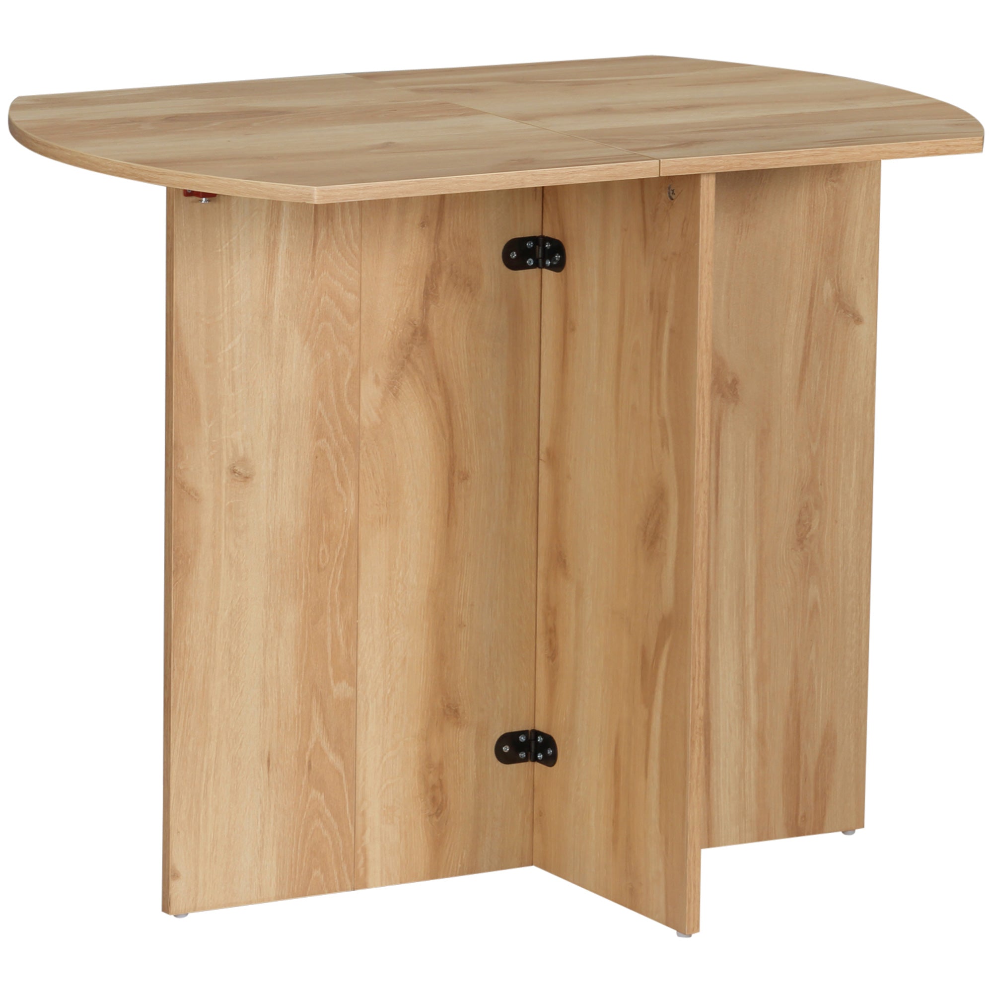 HOMCOM Four-Person Drop Leaf Dining Table - Wood-Effect - North Peak Garden Furniture