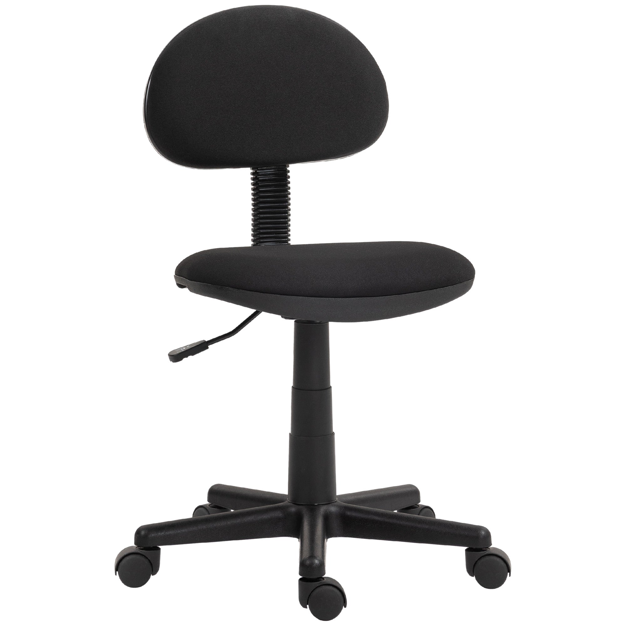 HOMCOM Small Armless Office Chair - Black - North Peak Garden Furniture