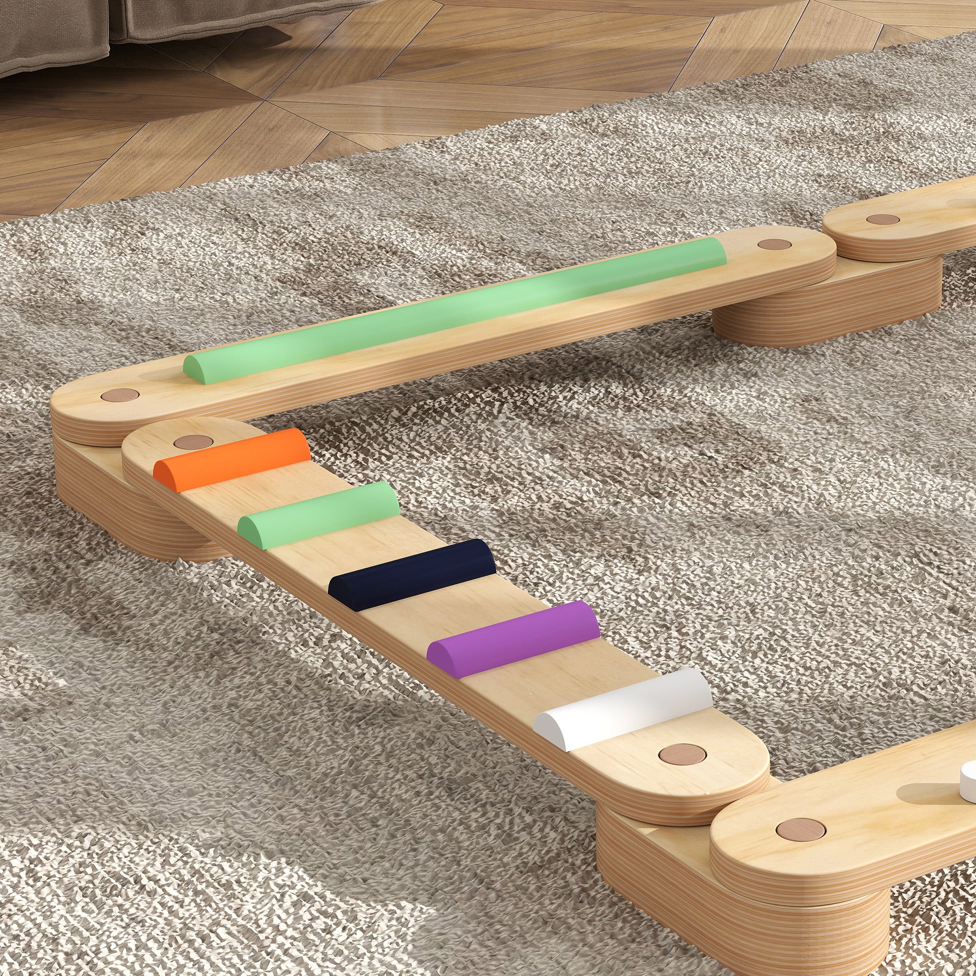 AIYAPLAY Wooden Balance Beam for Kids Build Coordination Agility and Strength - North Peak Garden Furniture
