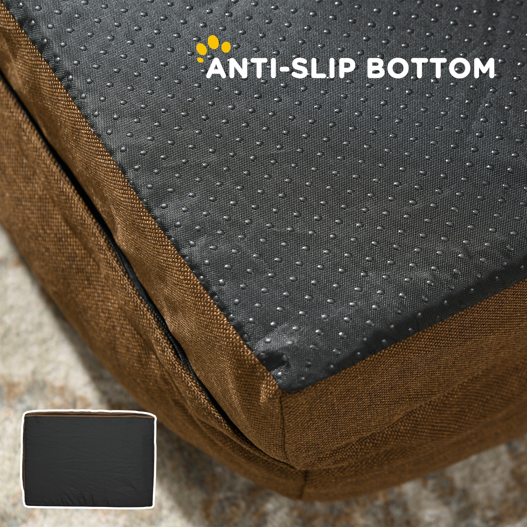 PawHut Calming Dog Bed Pet Mattress w/ Removable Cover, Anti-Slip Bottom, for Medium Dogs, 90L x 69W x 21Hcm - Brown - North Peak Garden Furniture