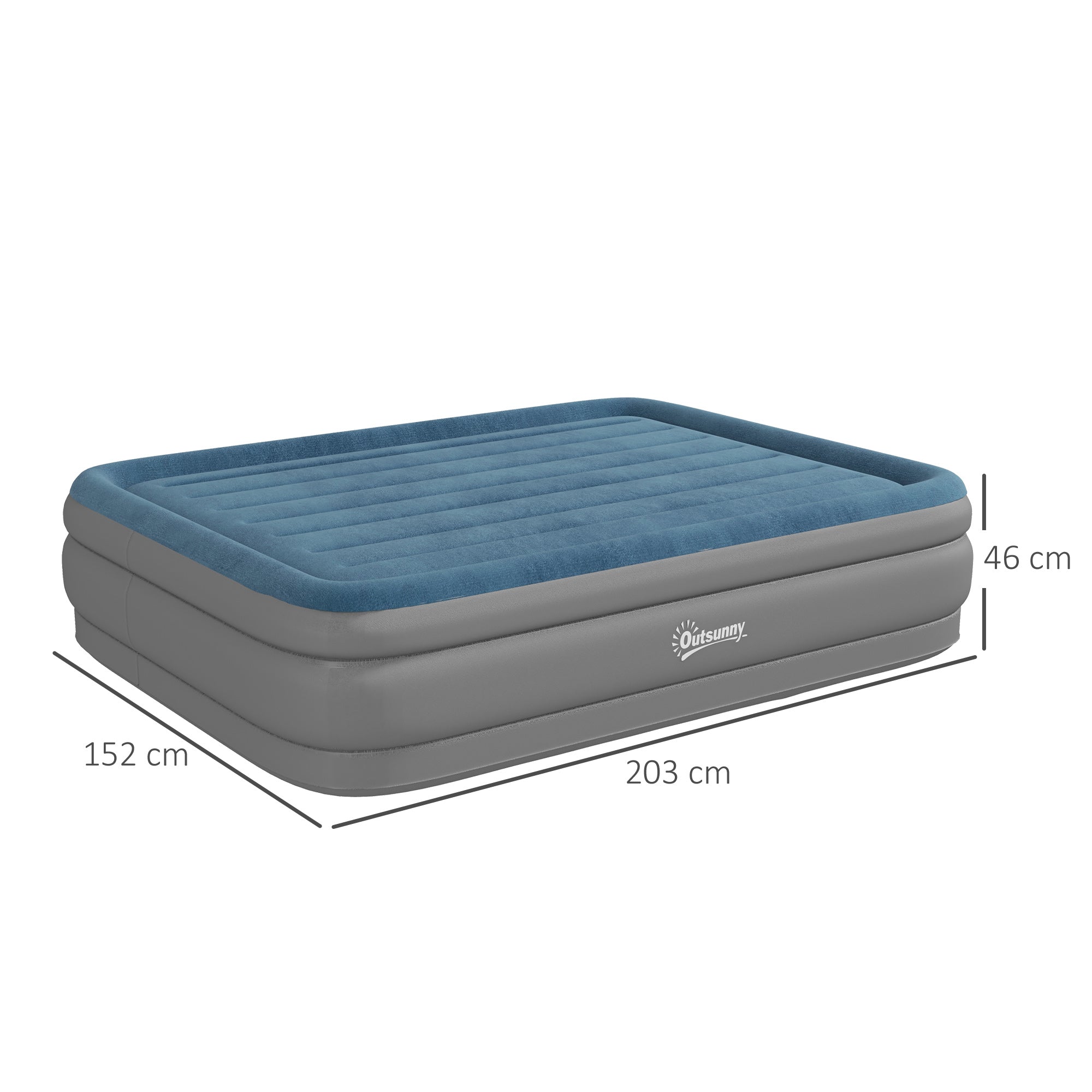 Outsunny King-Size Inflatable Mattress, with Built-In Electric Pump and Bag - North Peak Garden Furniture