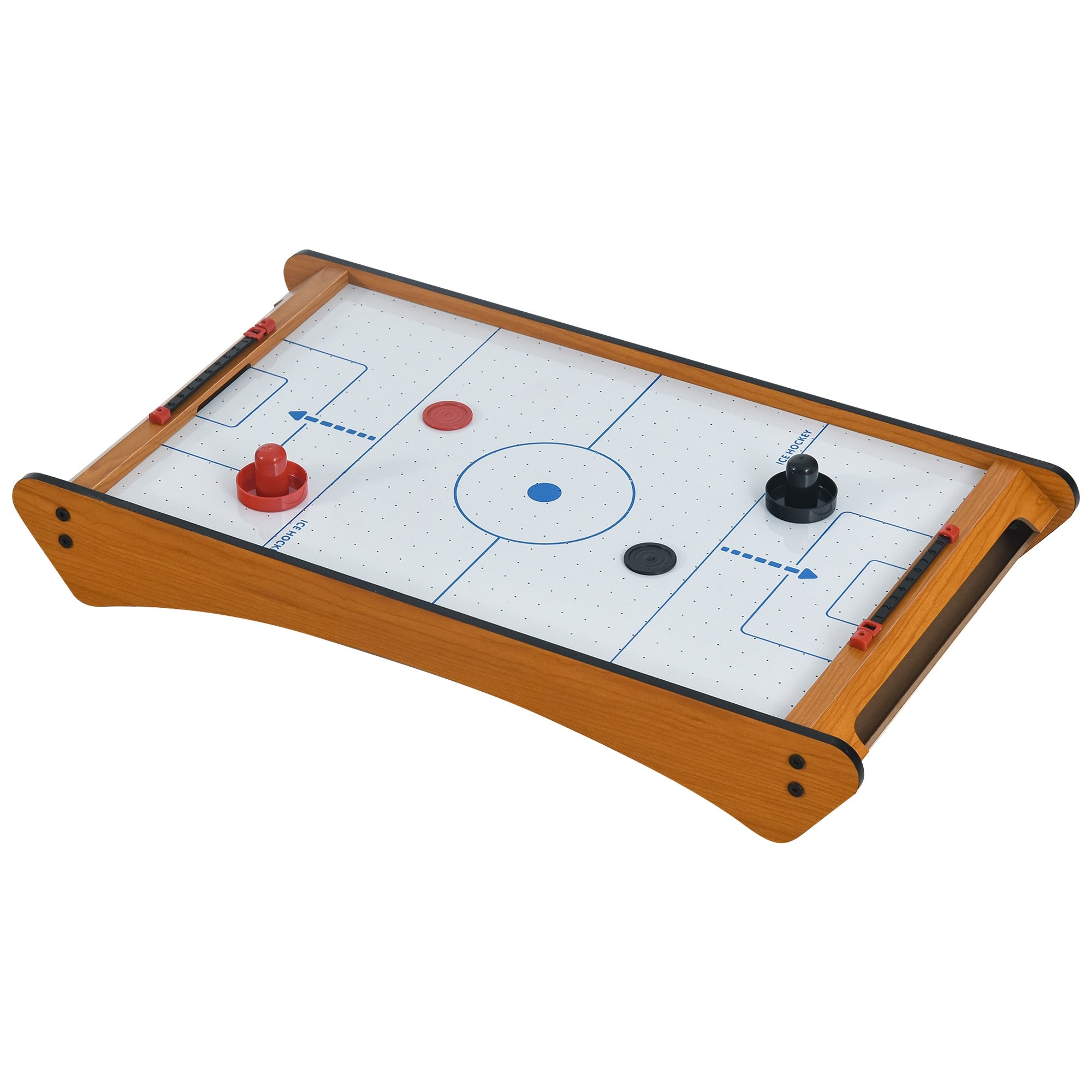 HOMCOM 2.5FT Tabletop Air Hockey Game Table Wooden Portable Party Gaming Toy for Kids Children Adult