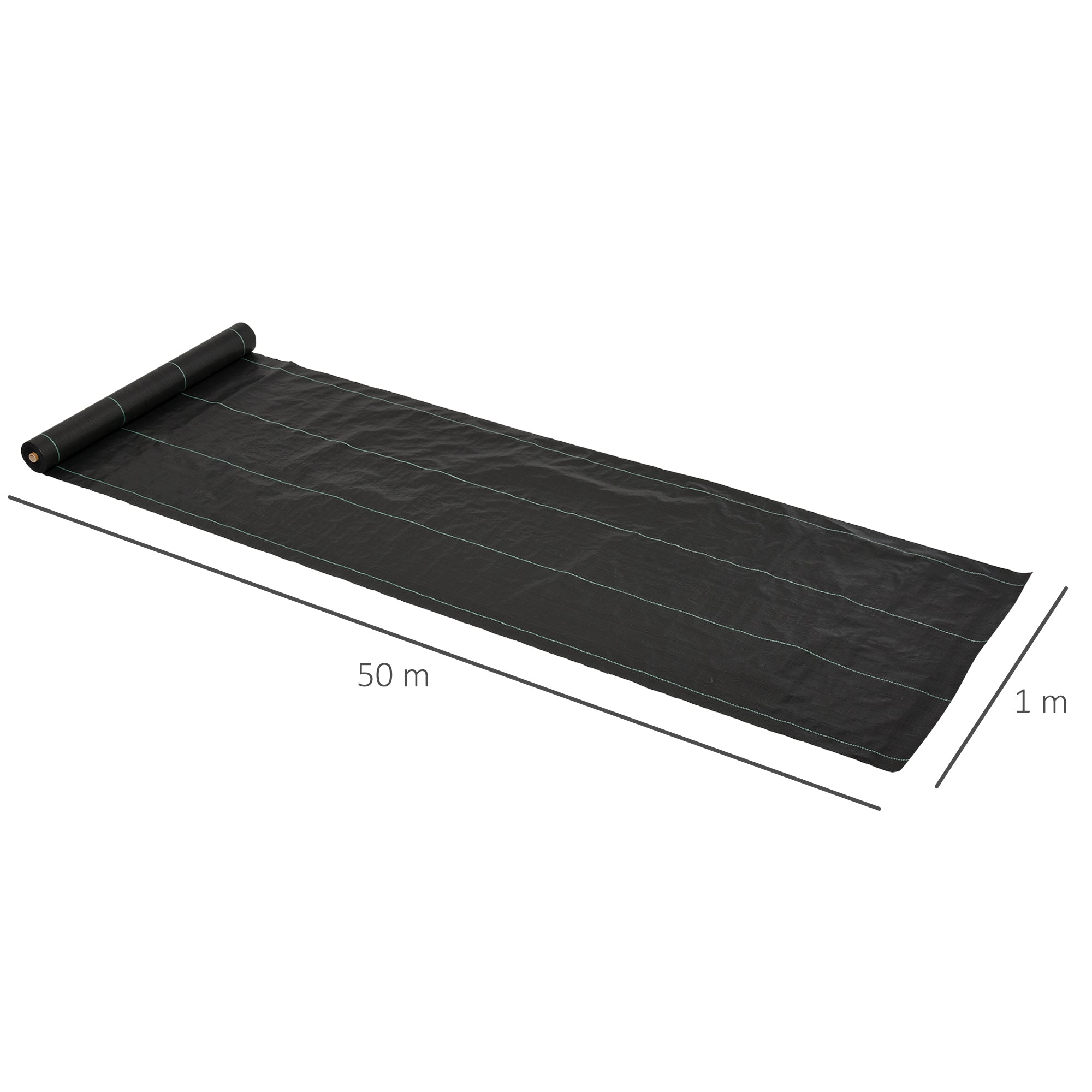 Outsunny 1x50m Gardener Premium Weed Barrier Landscape Fabric Durable & Heavy-Duty Weed Block Gardening Mat, Easy Setup & Superior Weed Control Convenient Design - North Peak Garden Furniture