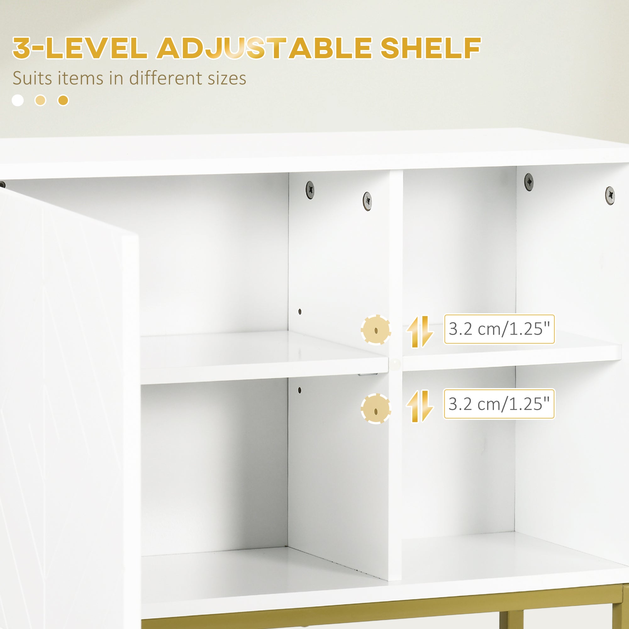 kleankin Bathroom Wall Cabinet, Over Toilet Storage Cabinet with Door and Storage Shelves for Hallway, Living Room, White - North Peak Garden Furniture