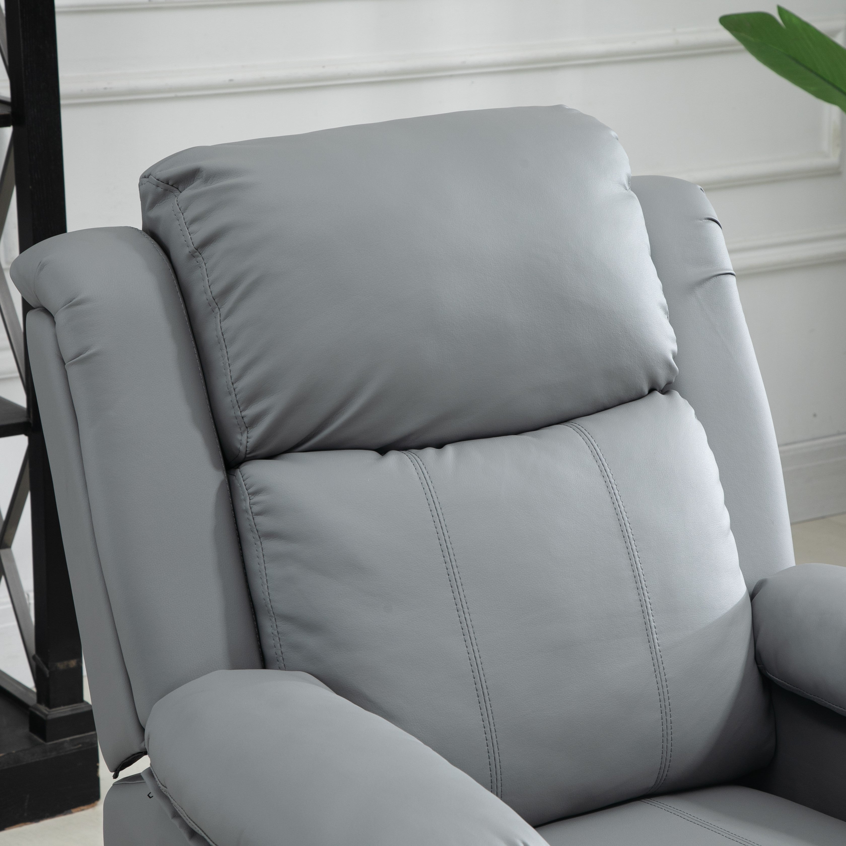 HOMCOM Electric Power Lift Recliner Chair Vibration Massage Reclining Chair with Remote Control and Side Pocket, Grey