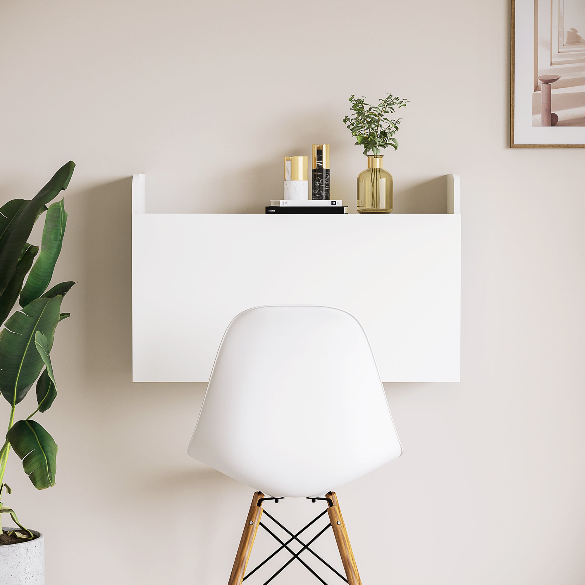 HOMCOM Wall Mounted Table, Drop Leaf Floating Laptop Desk with Space Saving Storage Compartments for Home Office and Study, 77cm x 20cm x 51cm, White - North Peak Garden Furniture