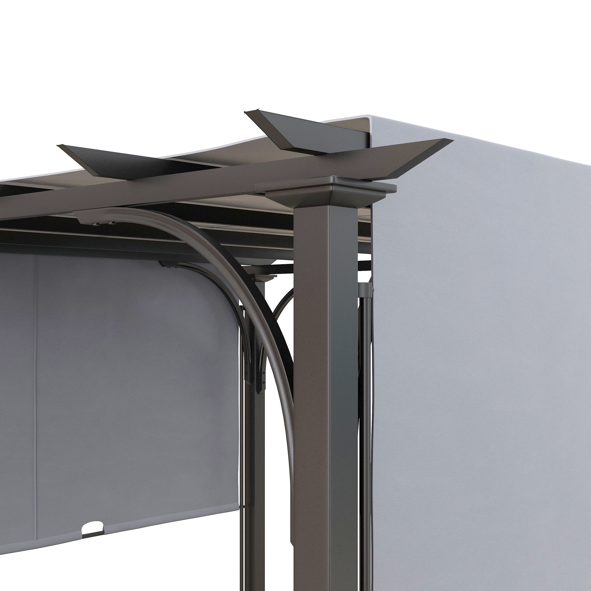 Outsunny 3 x 3(m) Outdoor Pergola, Garden Pergola Gazebo with Adjustable Canopy, Grey - North Peak Garden Furniture