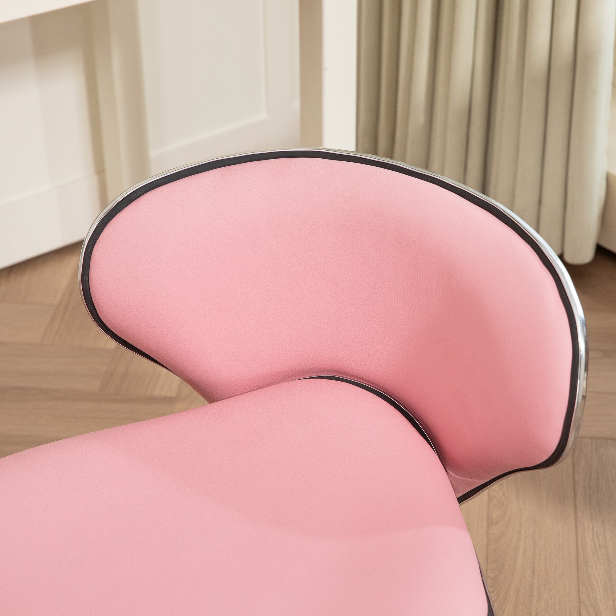 HOMCOM Adjustable Rolling Swivel Beauty Salon Chair, Stool for Spa, Pink - North Peak Garden Furniture