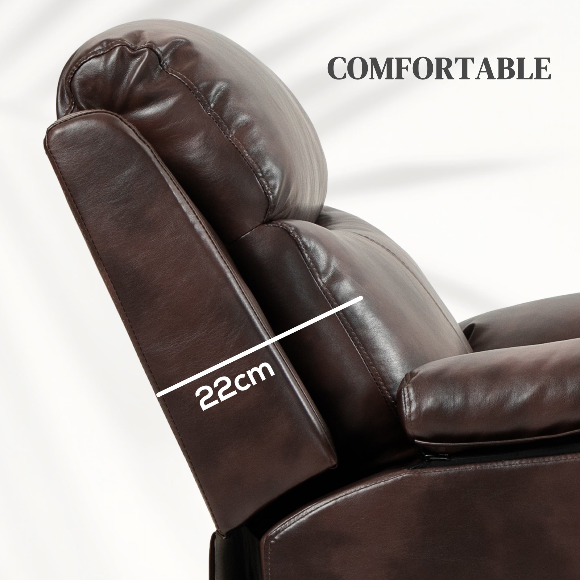 HOMCOM Faux Leather 70° Electric Riser Recliner Chair - Brown - North Peak Garden Furniture