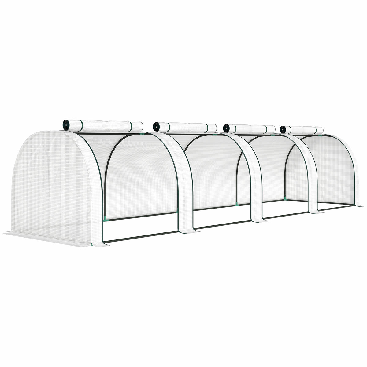 Outsunny 395  x 100 cm Low Tunnel Greenhouse - White