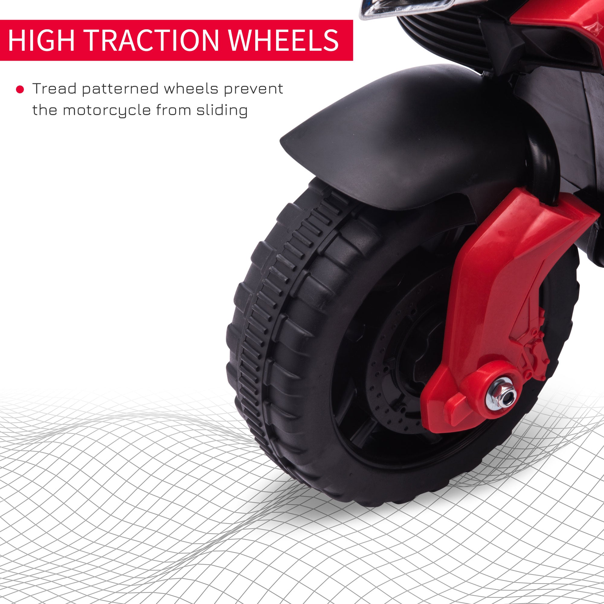 HOMCOM Kids Electric Motorbike 6V Ride on Motorcycle Vehicle w/ Lights Horn Sounds for 1.5-4 Years Old Red - North Peak Garden Furniture