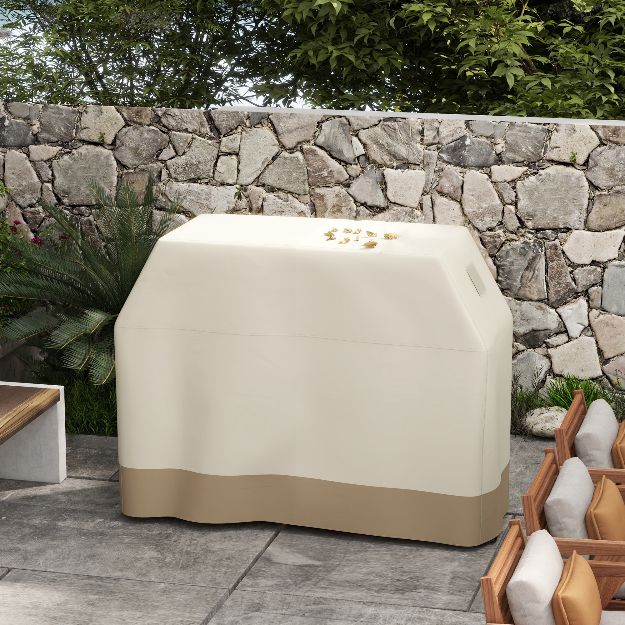 Outsunny 66W x 152Lcm PU Coated Protective Grill Cover - Beige - North Peak Garden Furniture