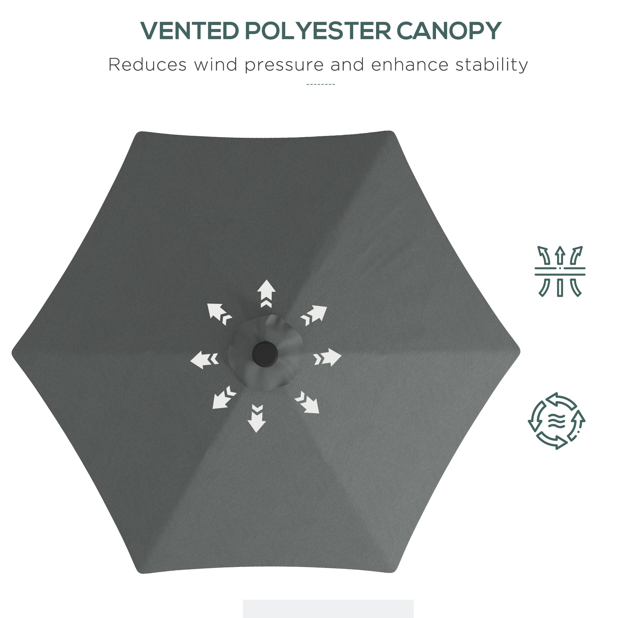 Outsunny 3m LED Parasol Umbrella, with Base and Cover - Grey - North Peak Garden Furniture
