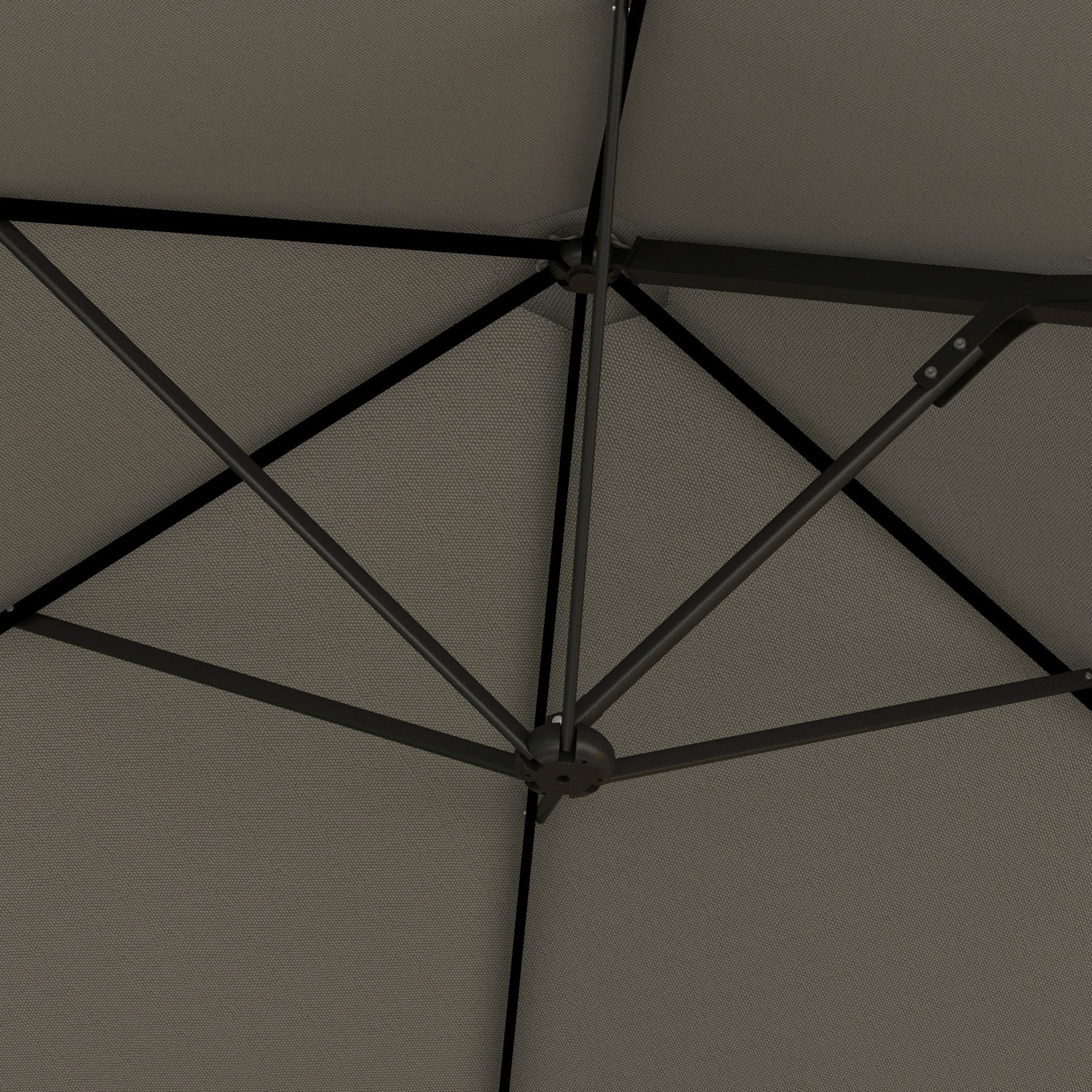 Outsunny 2.5M Garden Cantilever Parasol, Offset Roma Patio Umbrella Hanging Sun Shade Canopy Shelter with 360° Rotation and Cross Base, Light Grey - North Peak Garden Furniture