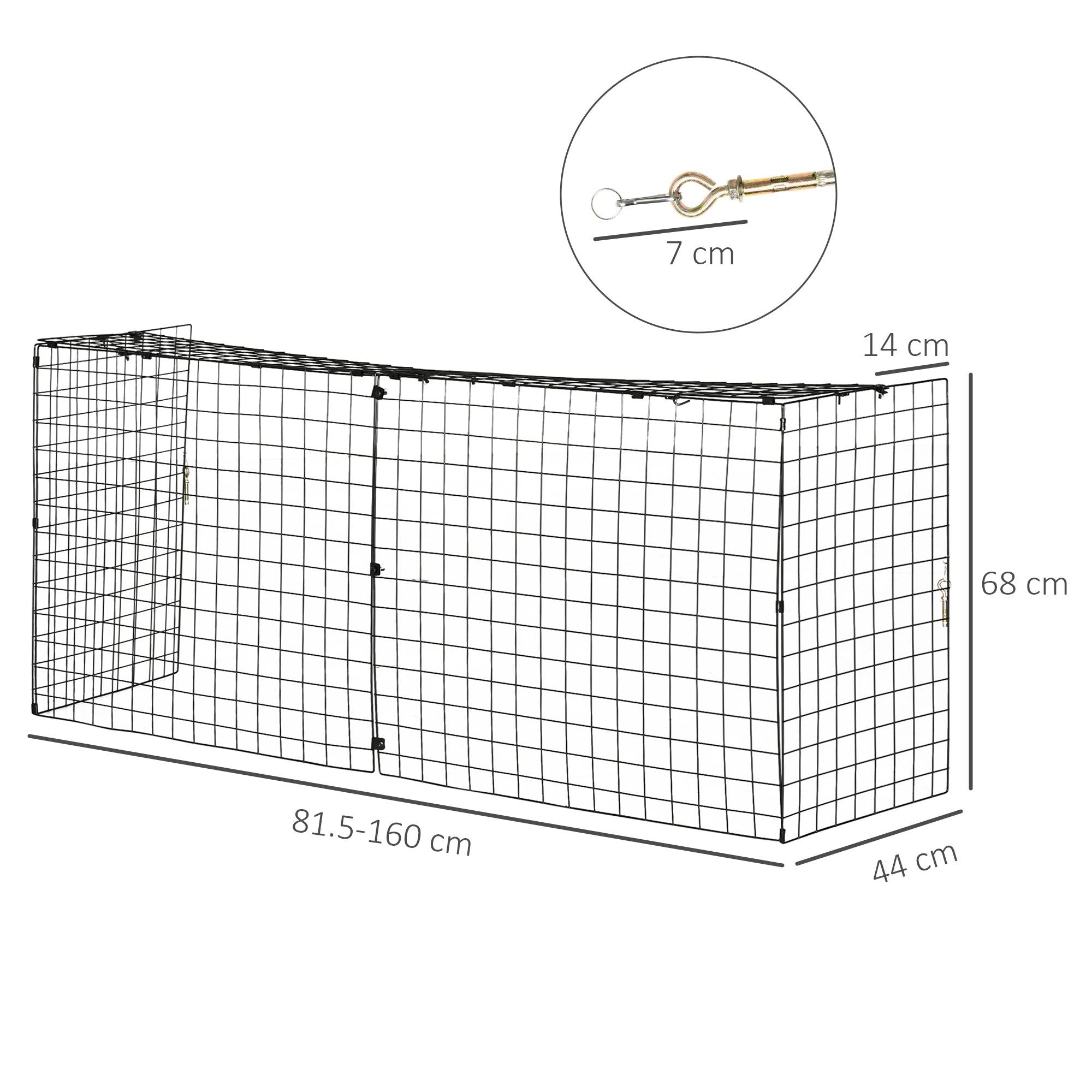 HOMCOM Extendable Fire Guard Screen, Freestanding Fire Screen Spark Guard, Folding Fireplace Cover, Wire Mesh, 81.5-160cm, Black - North Peak Garden Furniture