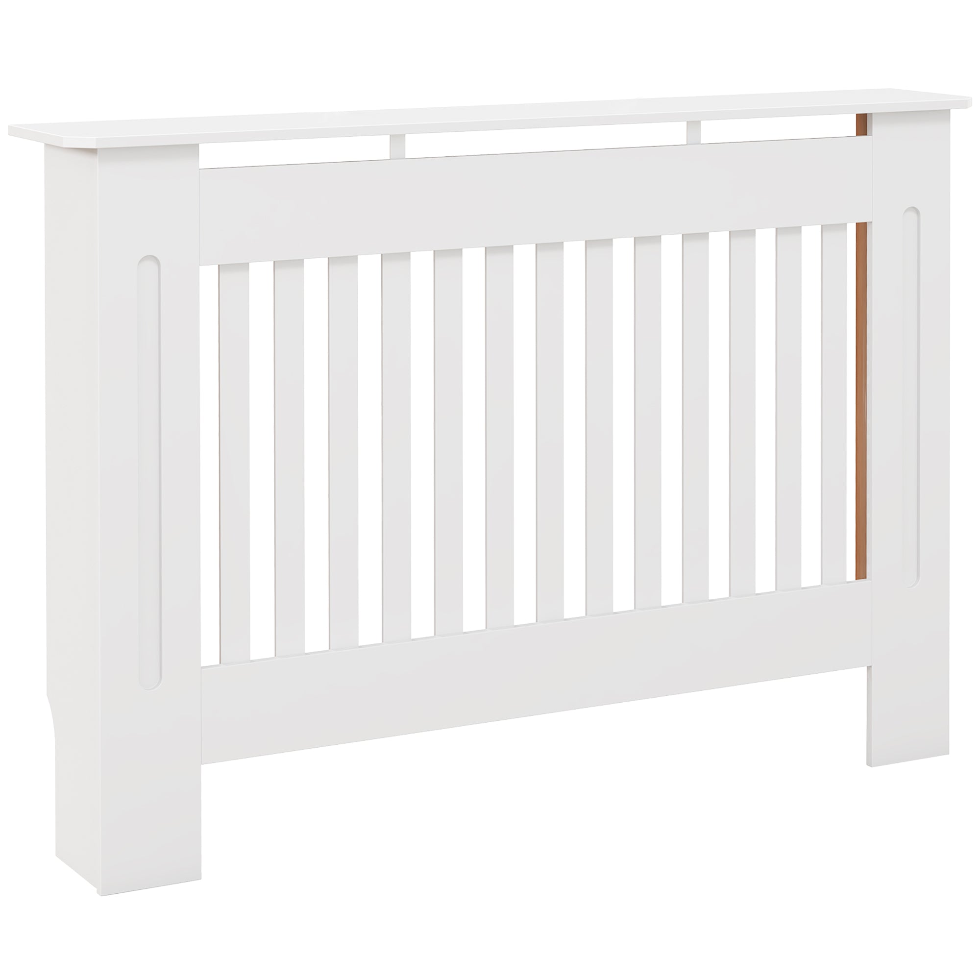 HOMCOM Slatted Radiator Cover Painted Cabinet MDF Lined Grill in White (112L x 19W x 81H cm) - North Peak Garden Furniture