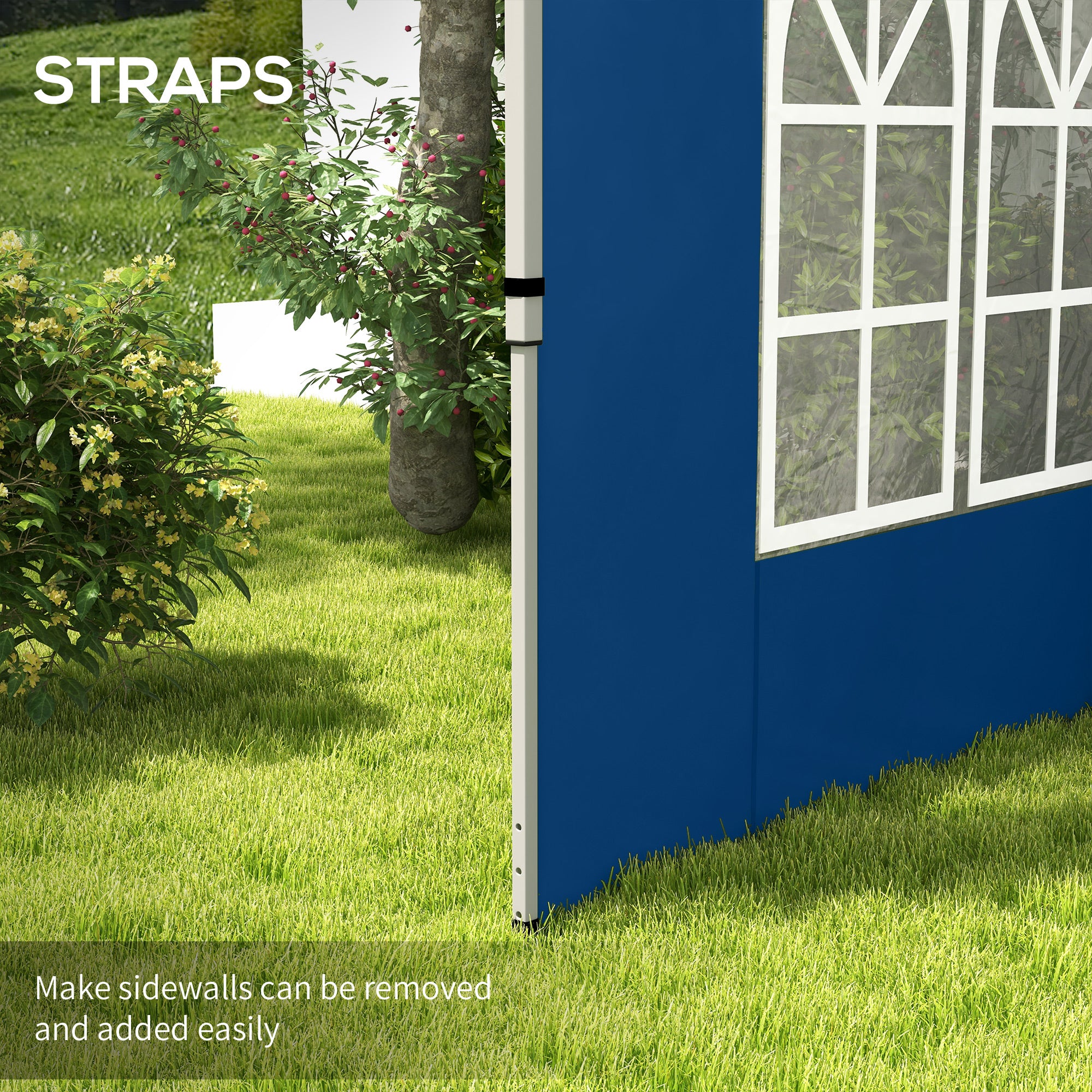 Outsunny Set of 2 Gazebo Side Panels - Blue - North Peak Garden Furniture