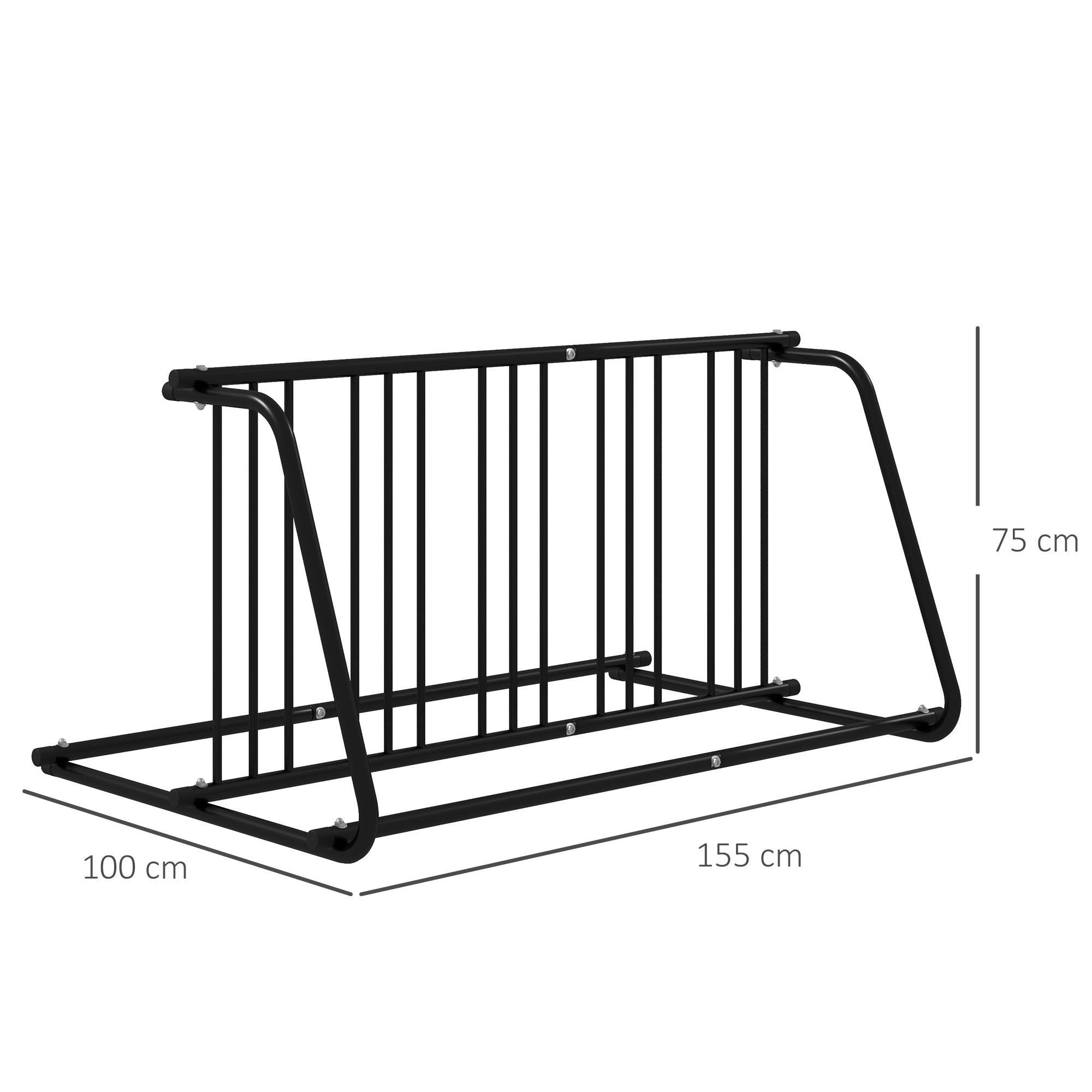 DURHAND Bike Stand, Double-sided Bike Rack for 6 Bicycles, Bike Floor Stand for Kids/Mountain/Road Bikes, Garage Indoor Outdoor Use - North Peak Garden Furniture