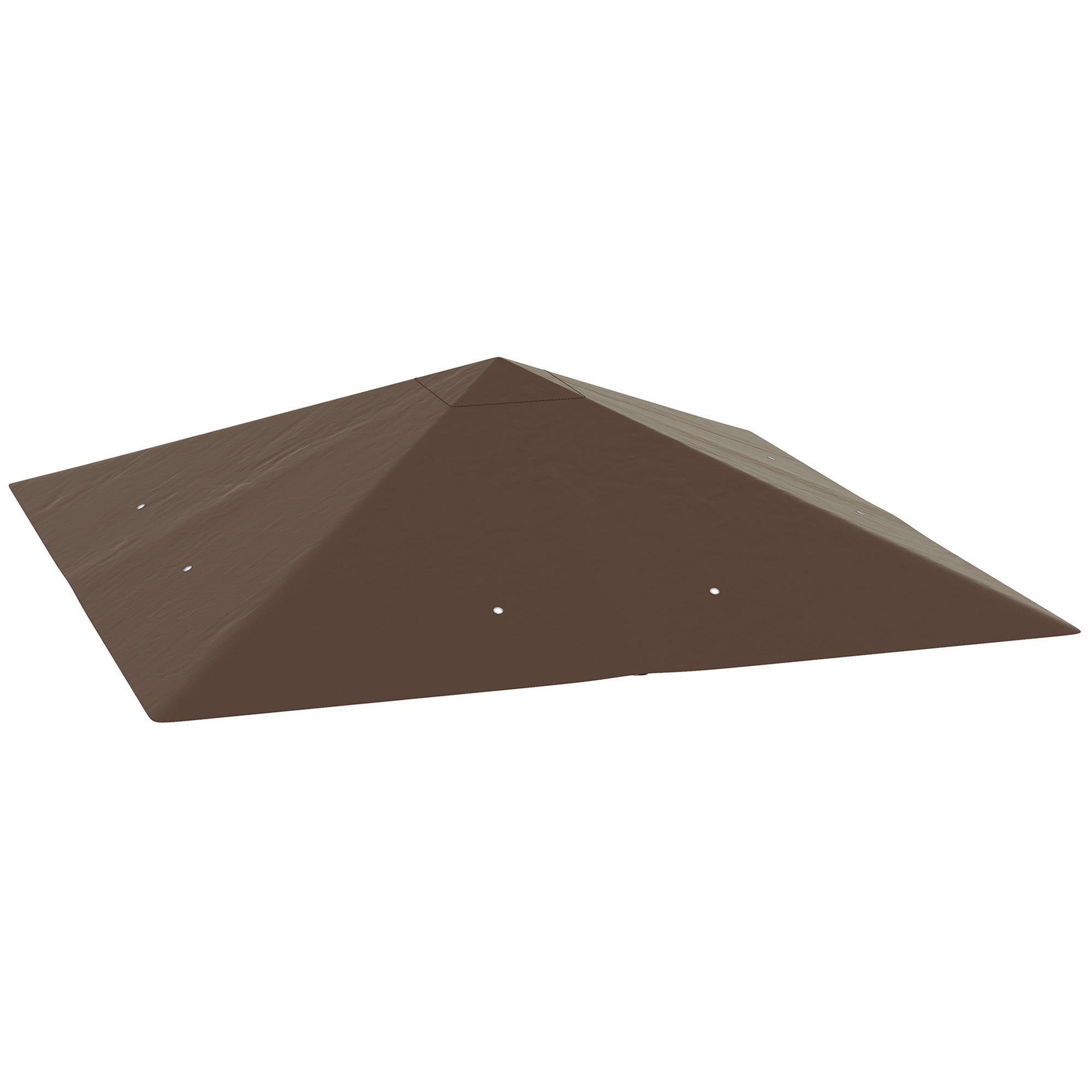 Outsunny 3 x 3(m) Gazebo Canopy Replacement Cover, Garden Gazebo Roof Replacement with Drain Holes, Water-resistant Plastic Coating, 370g/㎡, UPF30+, TOP COVER ONLY, Brown - North Peak Garden Furniture