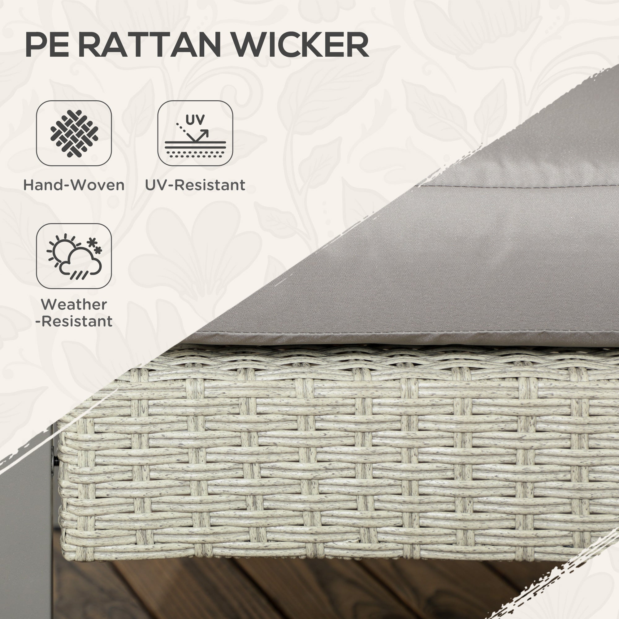 Outsunny Six-Piece Rattan Garden Sofa Set - Light Grey - North Peak Garden Furniture
