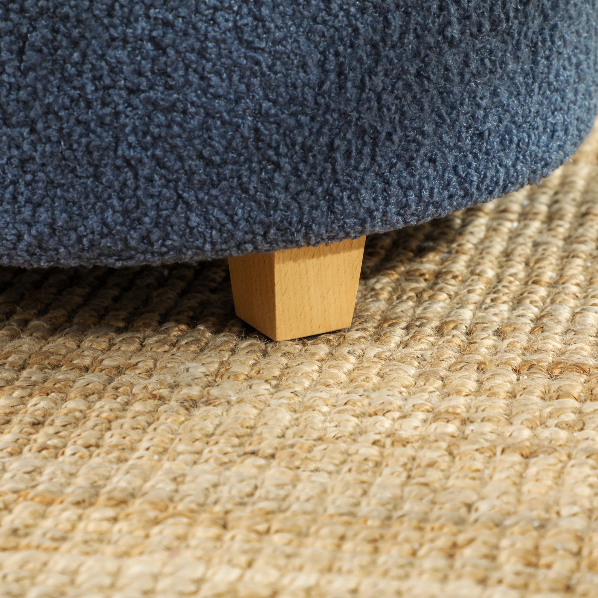 HOMCOM 31.8L Teddy Fleece Storage Ottoman - Blue - North Peak Garden Furniture
