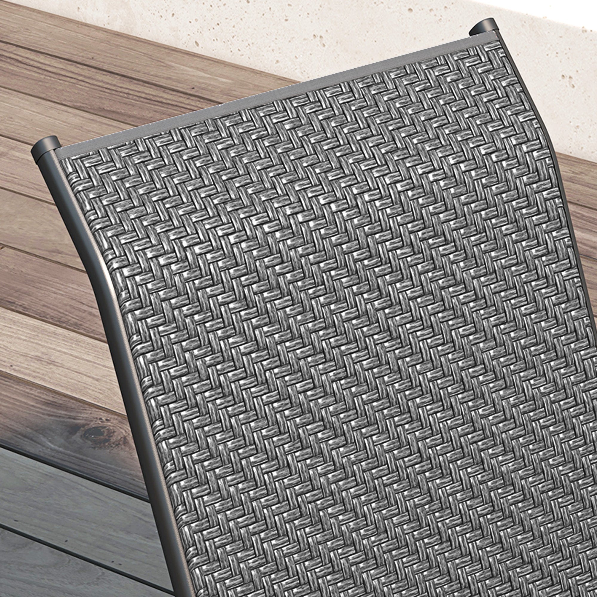 Outsunny Four-Piece Stacking Rattan Garden Seat Set - Grey - North Peak Garden Furniture