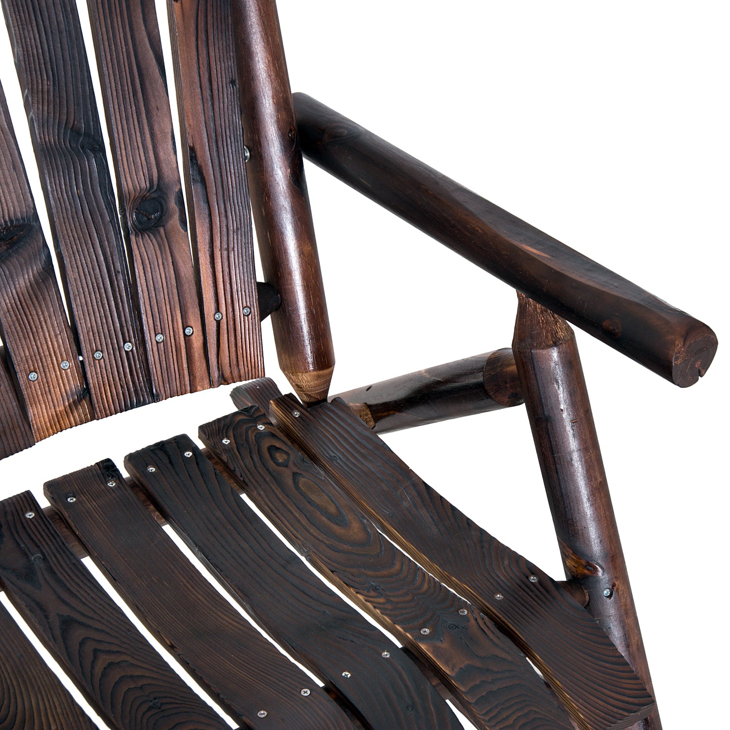 Outsunny Outdoor Fir Wood Rustic Patio Adirondack Rocking Chair Traditional Rustic Style & Pure Comfort - North Peak Garden Furniture