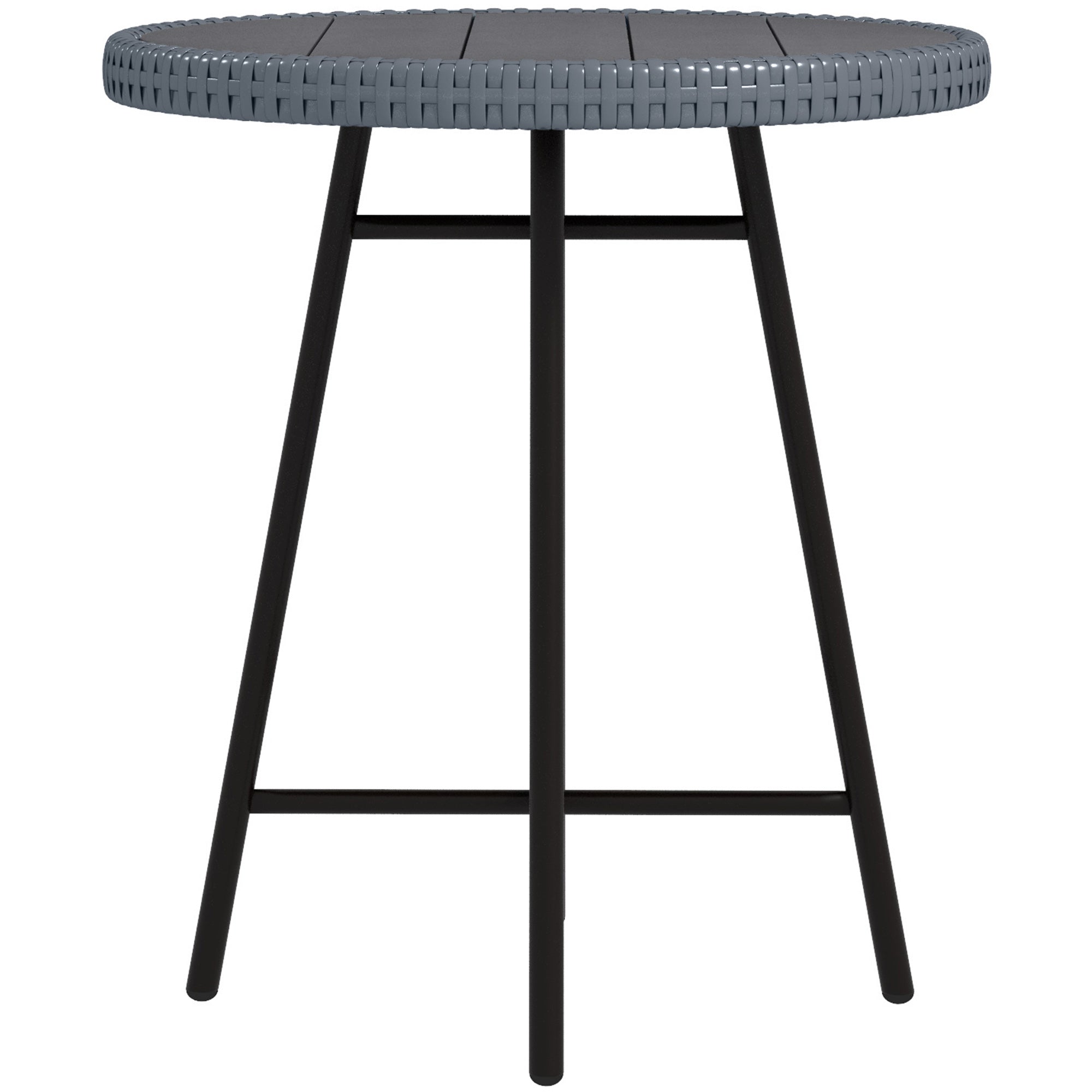 Outsunny Rattan Border Outdoor Side Table - Grey