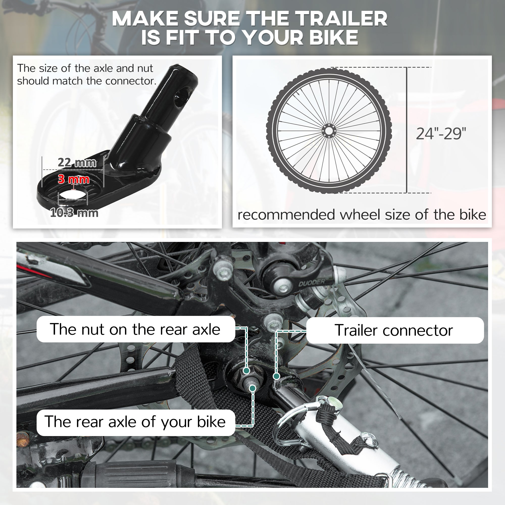 HOMCOM 2 Seat Bike Trailer with 5 Point Harness, Baby Bike Stroller with Safety Flag, Reflectors, for 18+ Months, Red - North Peak Garden Furniture