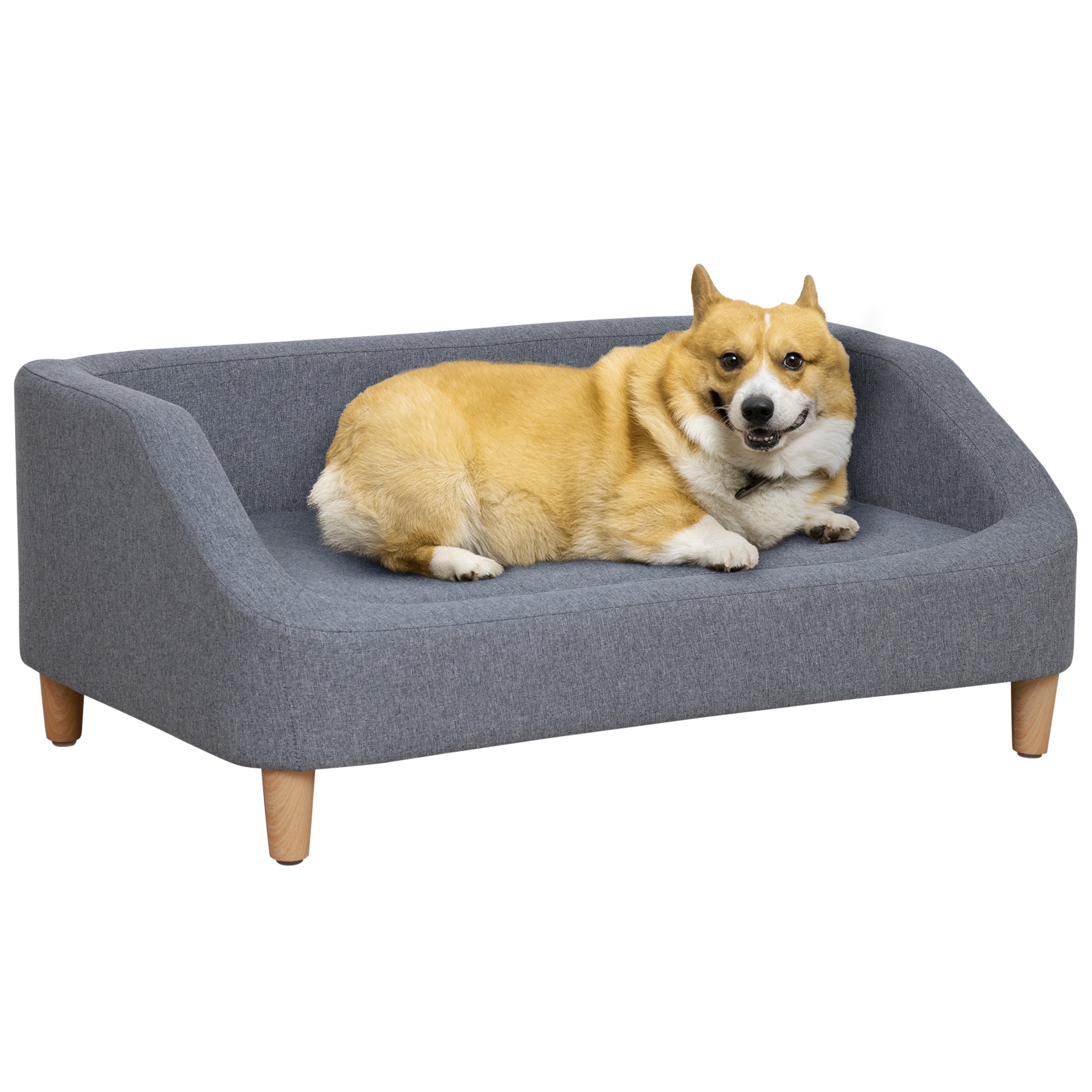 PawHut Dog Sofa, pet Bed, with Soft Cushion, Washable Cover, for Small, Medium & Large Dogs - Grey - North Peak Garden Furniture