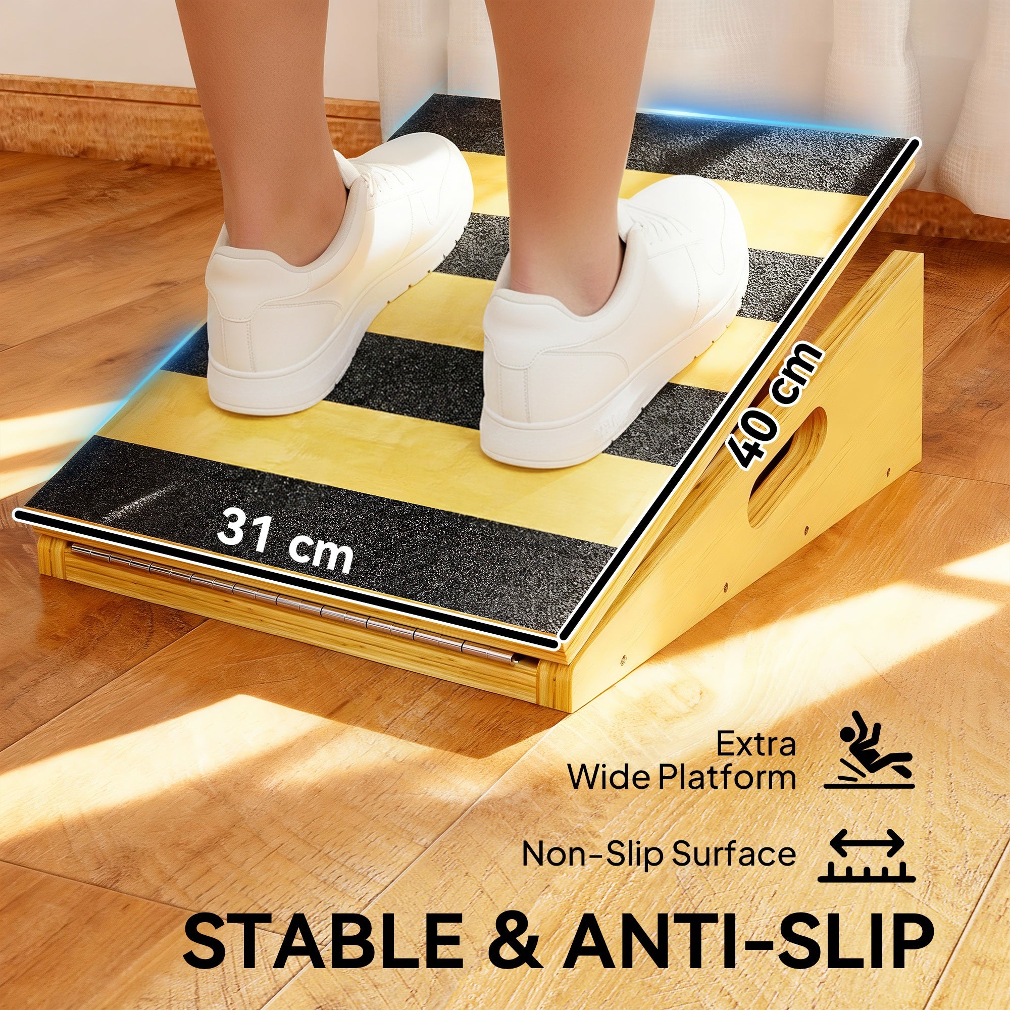 SPORTNOW Portable Slant Board, Adjustable Incline Board Calf Stretcher with Extra Side-Handle Design for Home Gym