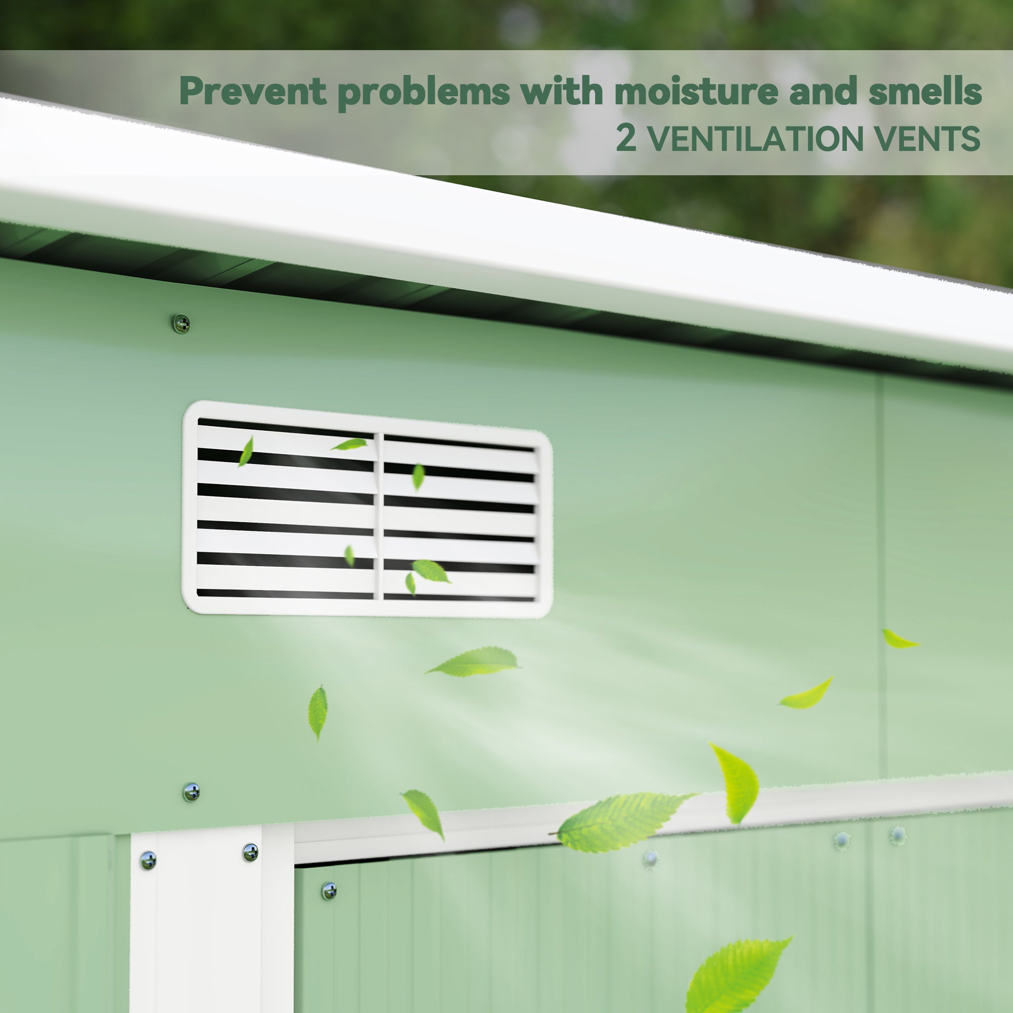 Outsunny 7 x 4ft Outdoor Garden Metal Storage Shed, Tool Storage Box for Backyard, Patio and Lawn, Light Green