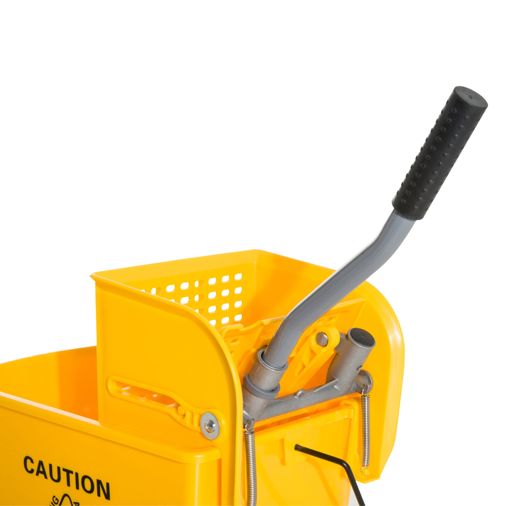 HOMCOM 20L Mop Bucket on Wheels, with Water Separation Panel - Yellow - North Peak Garden Furniture