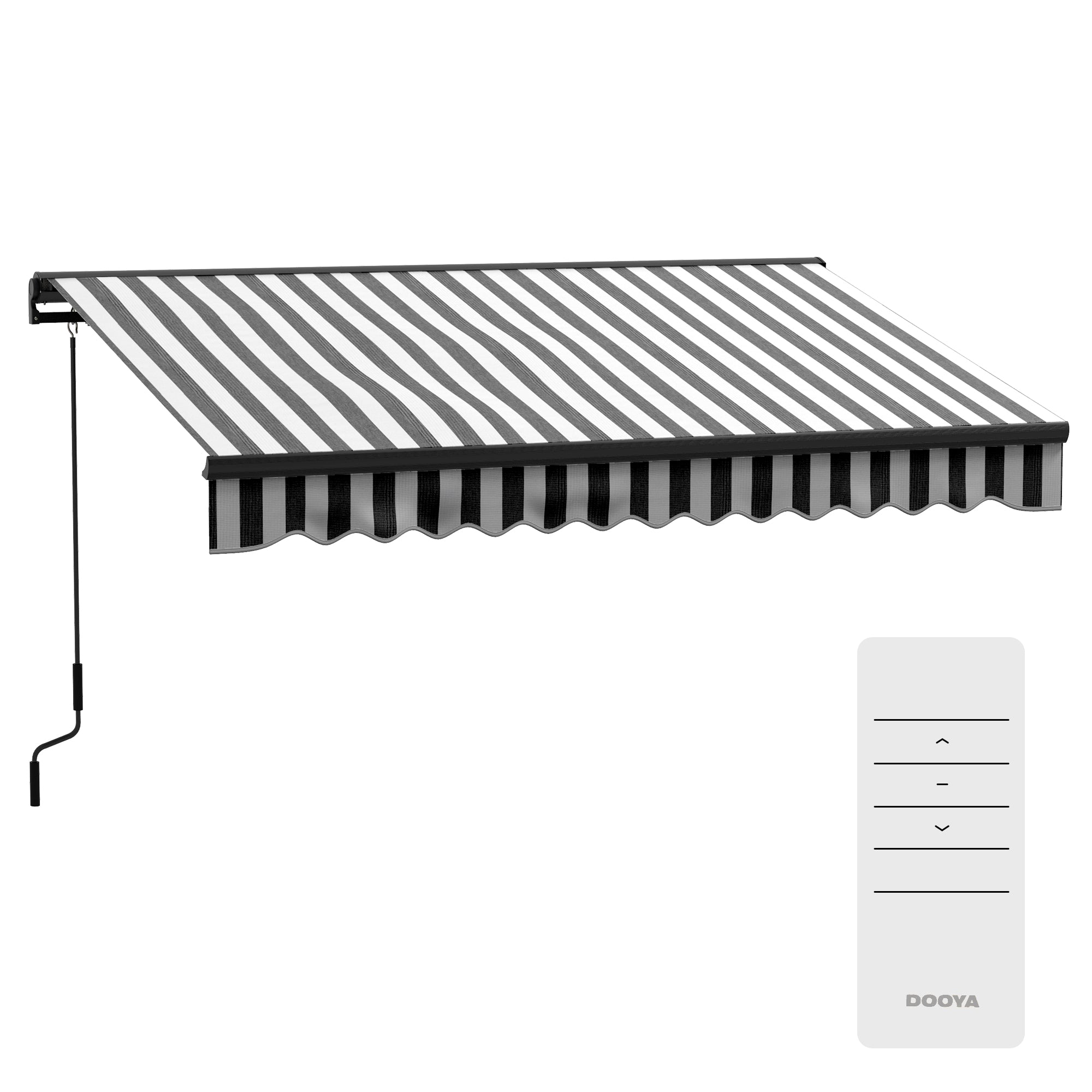 Outsunny 3 x 2m Aluminium Frame Electric Awning, with Remote - Grey/White - North Peak Garden Furniture