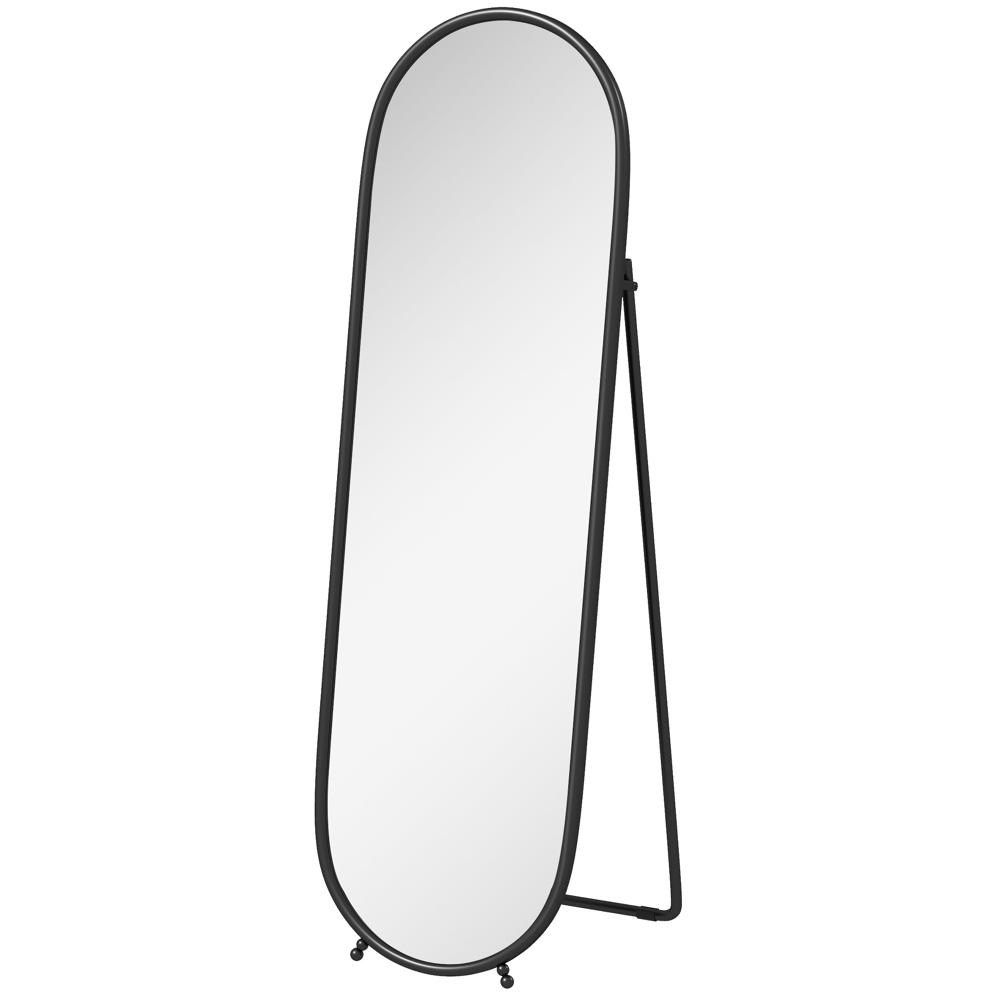 HOMCOM Two-Way Curved Full Length Mirror - Black - North Peak Garden Furniture