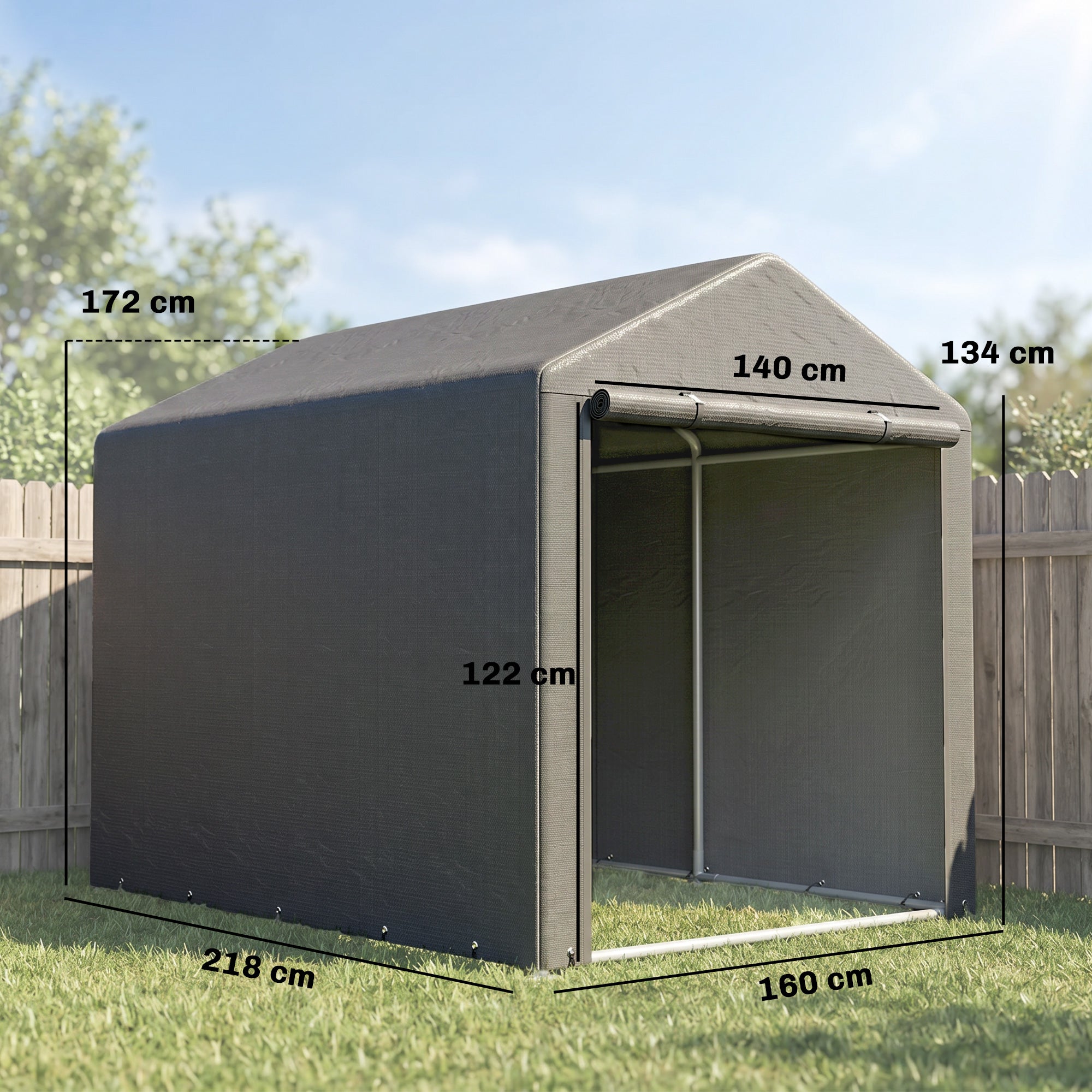 Outsunny 1.6 x 2.2m Garden Storage Shed Tent, with Accessories - Dark Grey