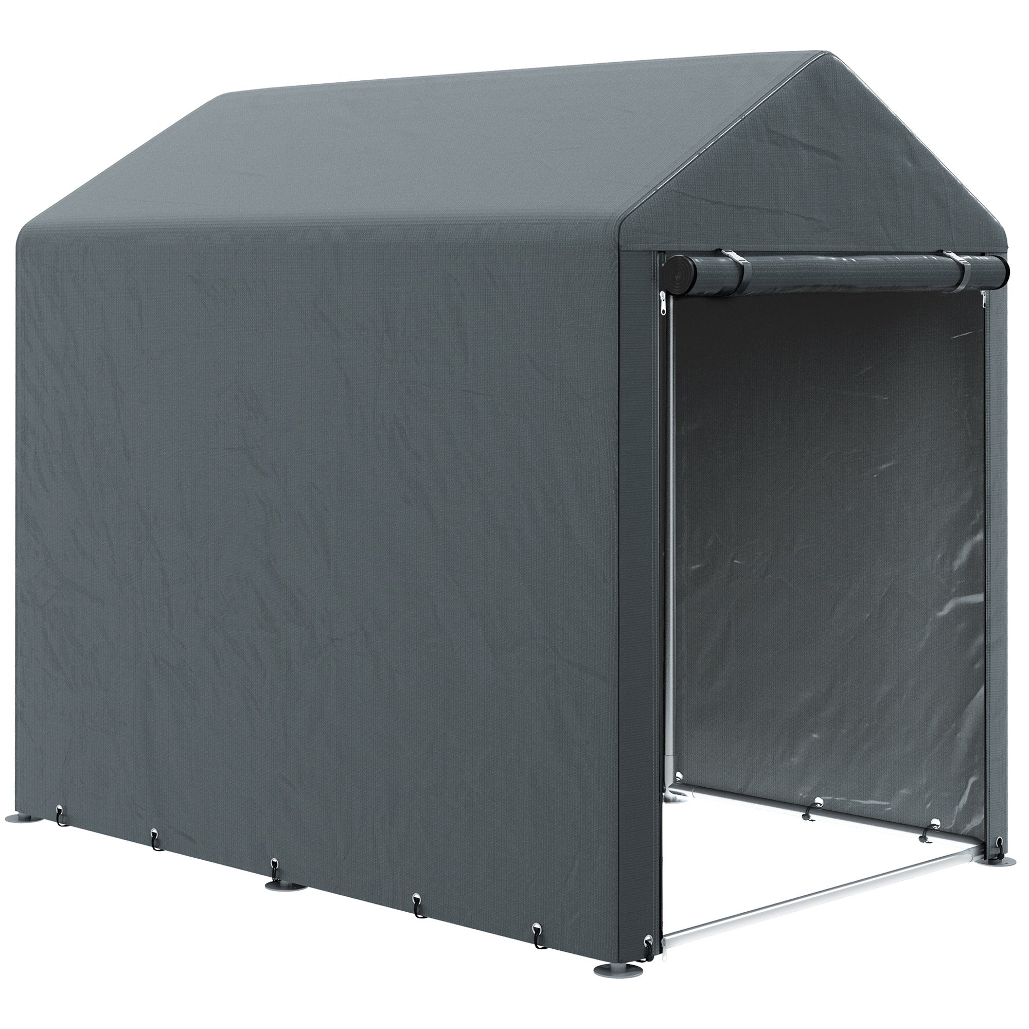 Outsunny 179 x 120cm Temporary Garden Shed, with Accessories - Dark Grey - North Peak Garden Furniture