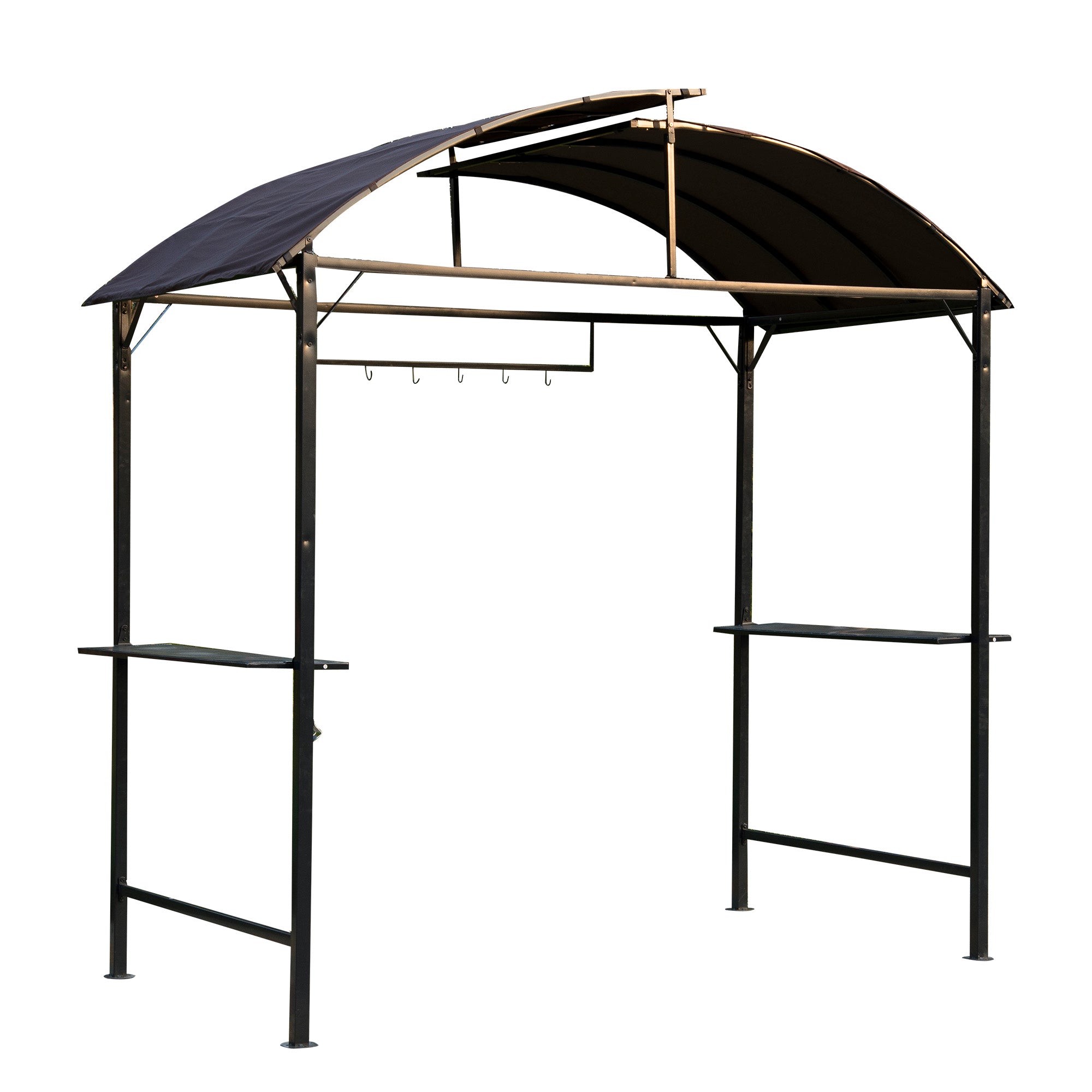 Outsunny Metal Smoking Gazebo Marquee Garden Patio BBQ Tent Grill Canopy Awning Shelter - Coffee - North Peak Garden Furniture