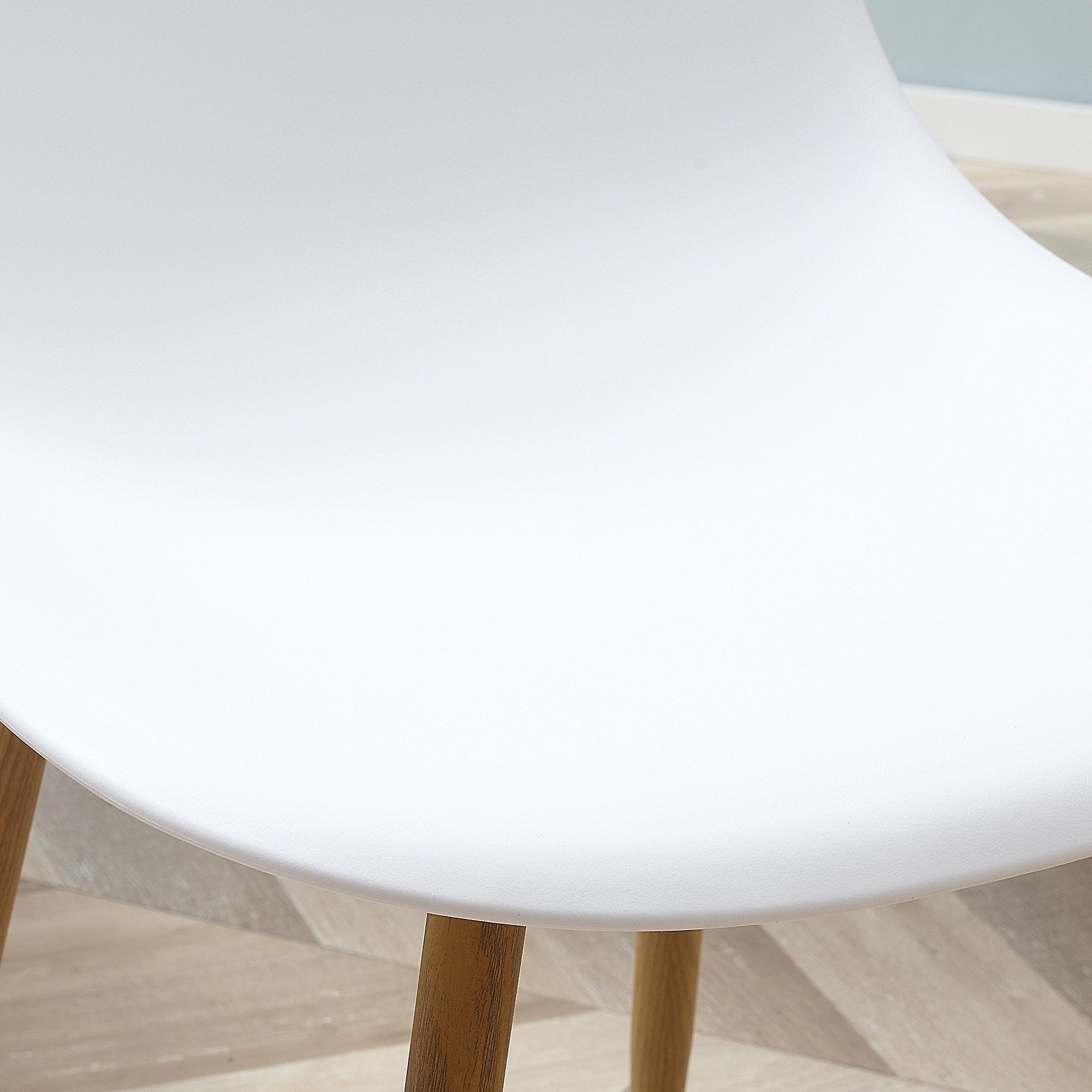 HOMCOM Modern Dining Chairs Set of 4, Kitchen Chairs with Backrest and Steel Legs for for Dining Room, Living Room, White - North Peak Garden Furniture